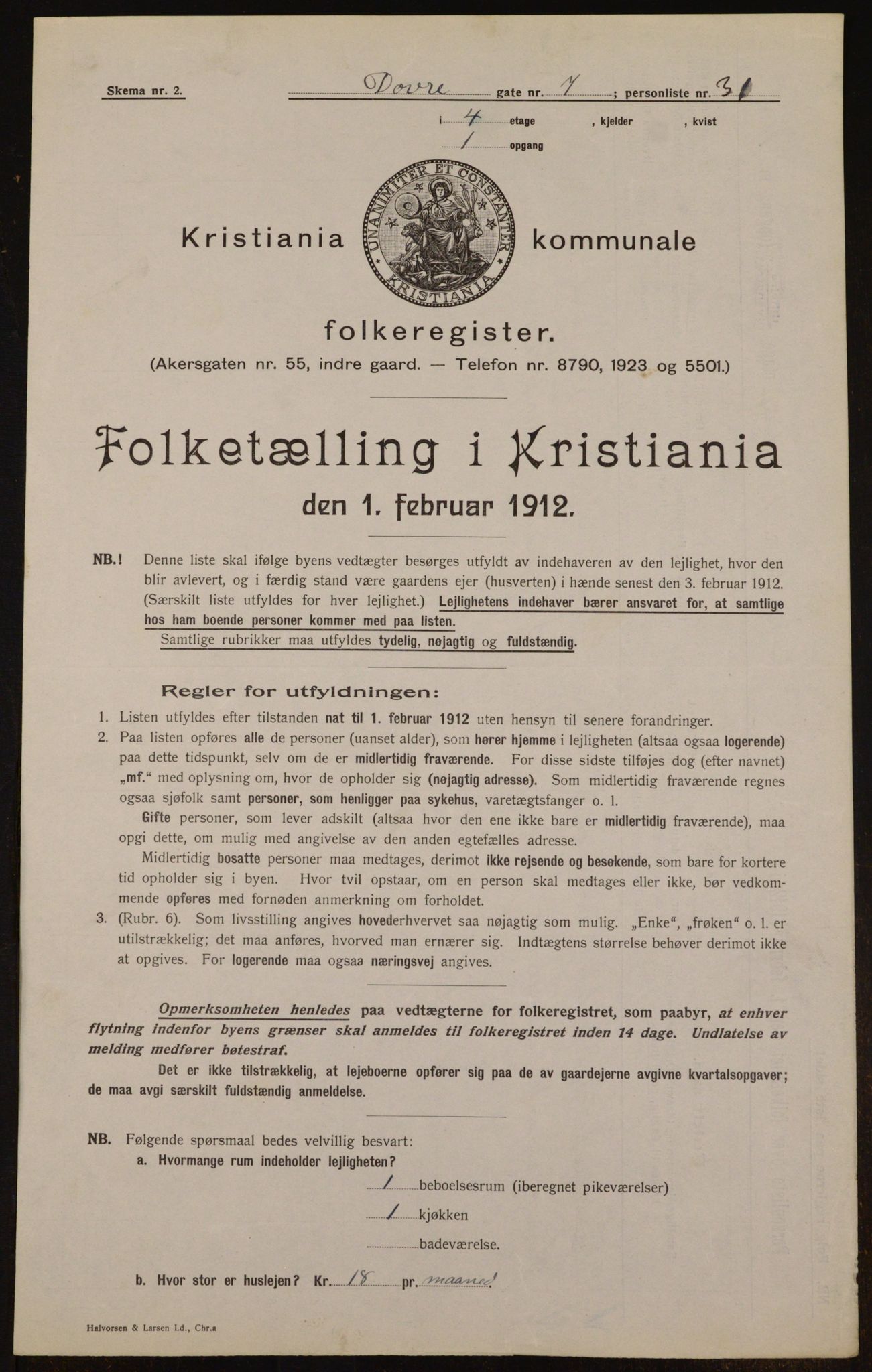 OBA, Municipal Census 1912 for Kristiania, 1912, p. 16140