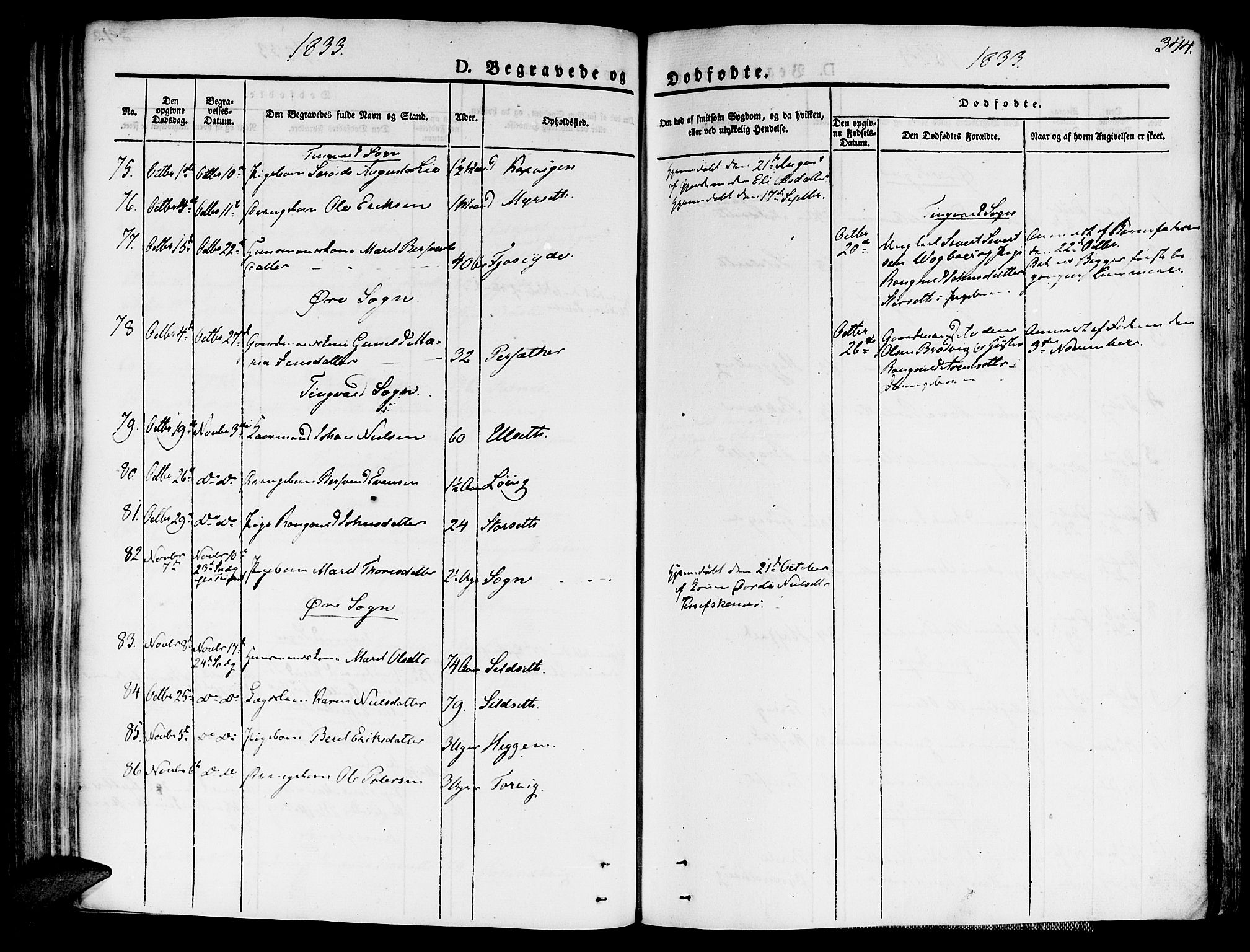 Ministerialprotokoller, klokkerbøker og fødselsregistre - Møre og Romsdal, AV/SAT-A-1454/586/L0983: Parish register (official) no. 586A09, 1829-1843, p. 344