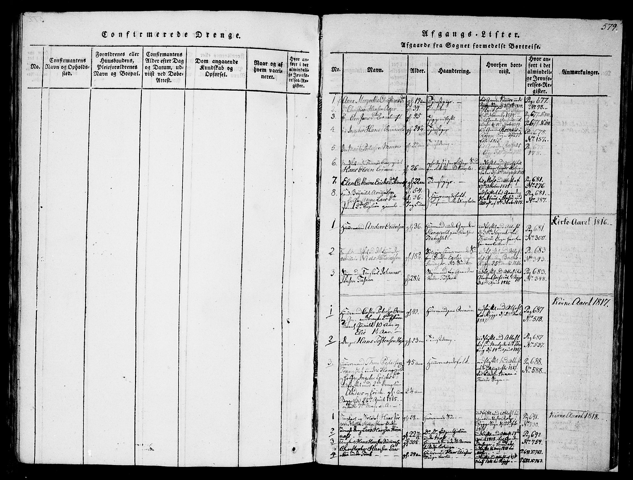 Råde prestekontor kirkebøker, AV/SAO-A-2009/F/Fa/L0004: Parish register (official) no. 4, 1814-1830, p. 578-579