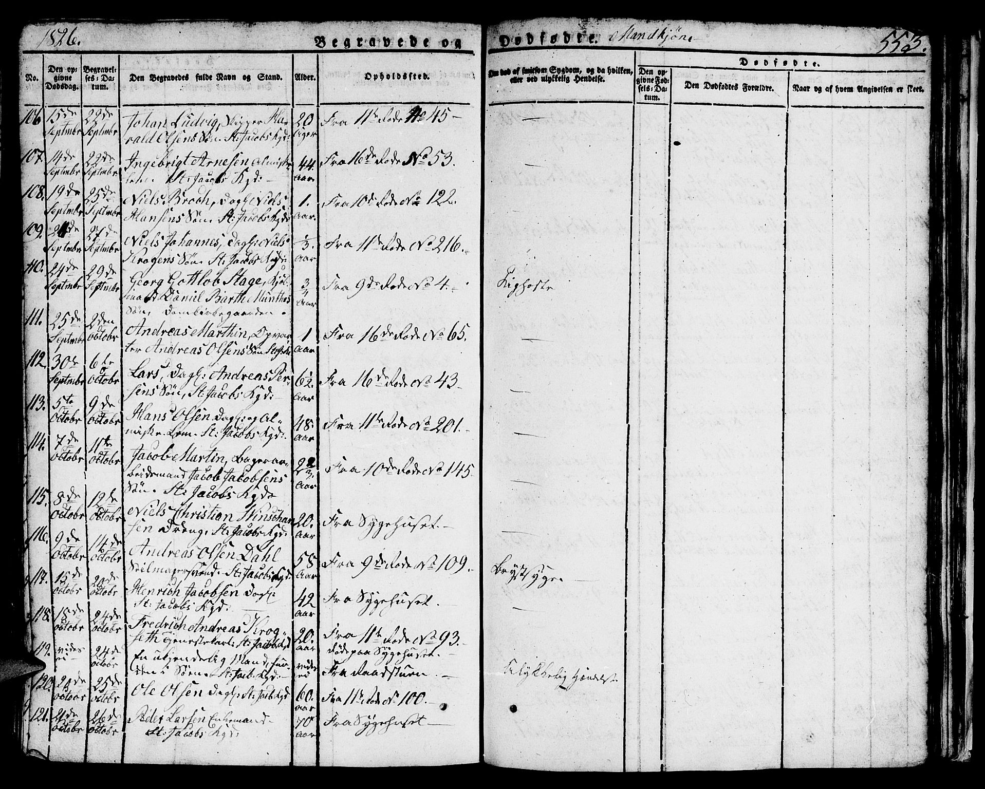 Domkirken sokneprestembete, AV/SAB-A-74801/H/Hab/L0002: Parish register (copy) no. A 2, 1821-1839, p. 553