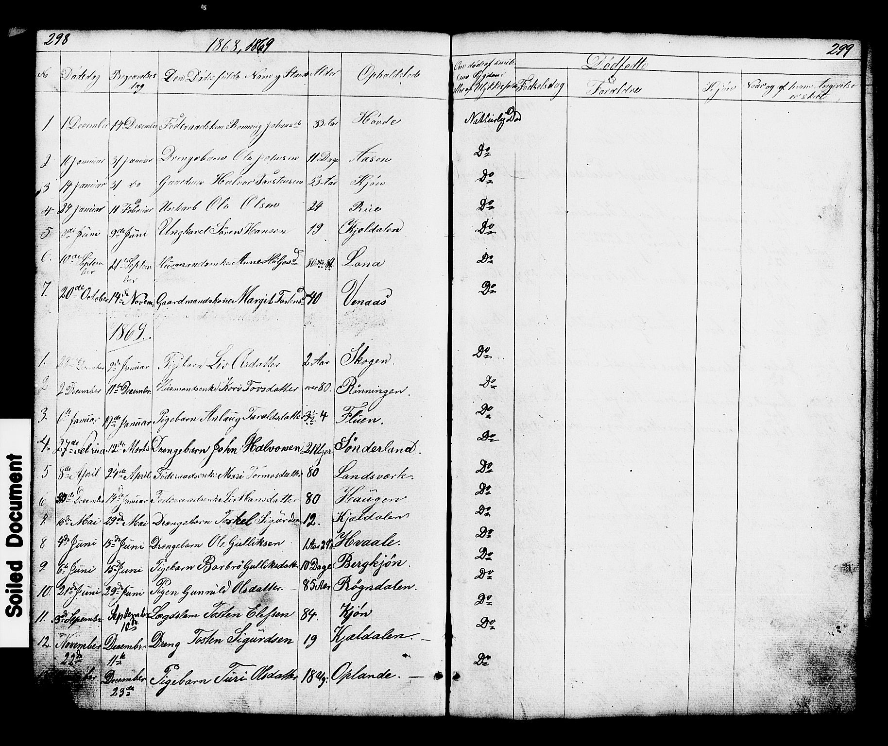 Hjartdal kirkebøker, SAKO/A-270/G/Gc/L0002: Parish register (copy) no. III 2, 1854-1890, p. 298-299