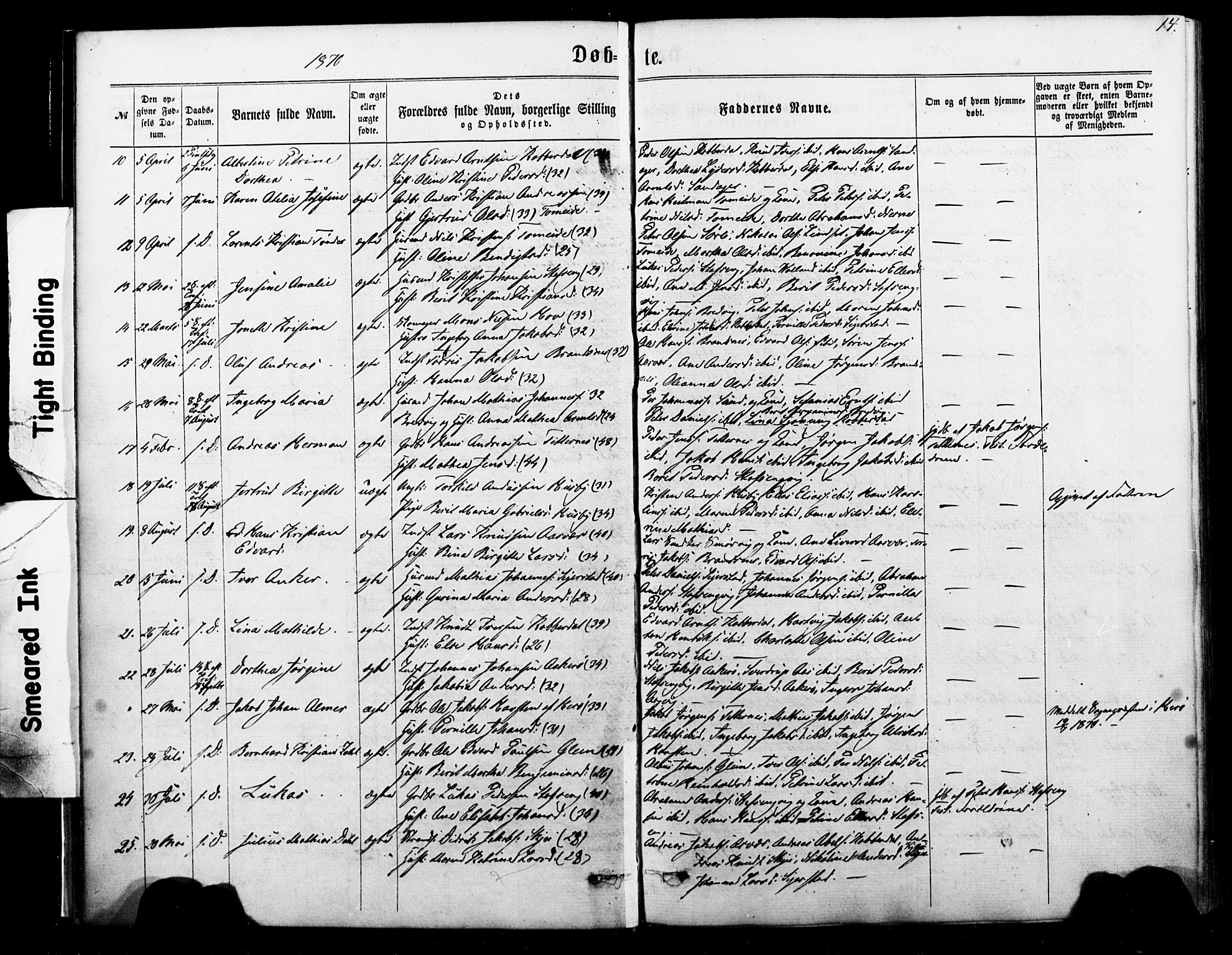 Ministerialprotokoller, klokkerbøker og fødselsregistre - Nordland, SAT/A-1459/835/L0524: Parish register (official) no. 835A02, 1865-1880, p. 14