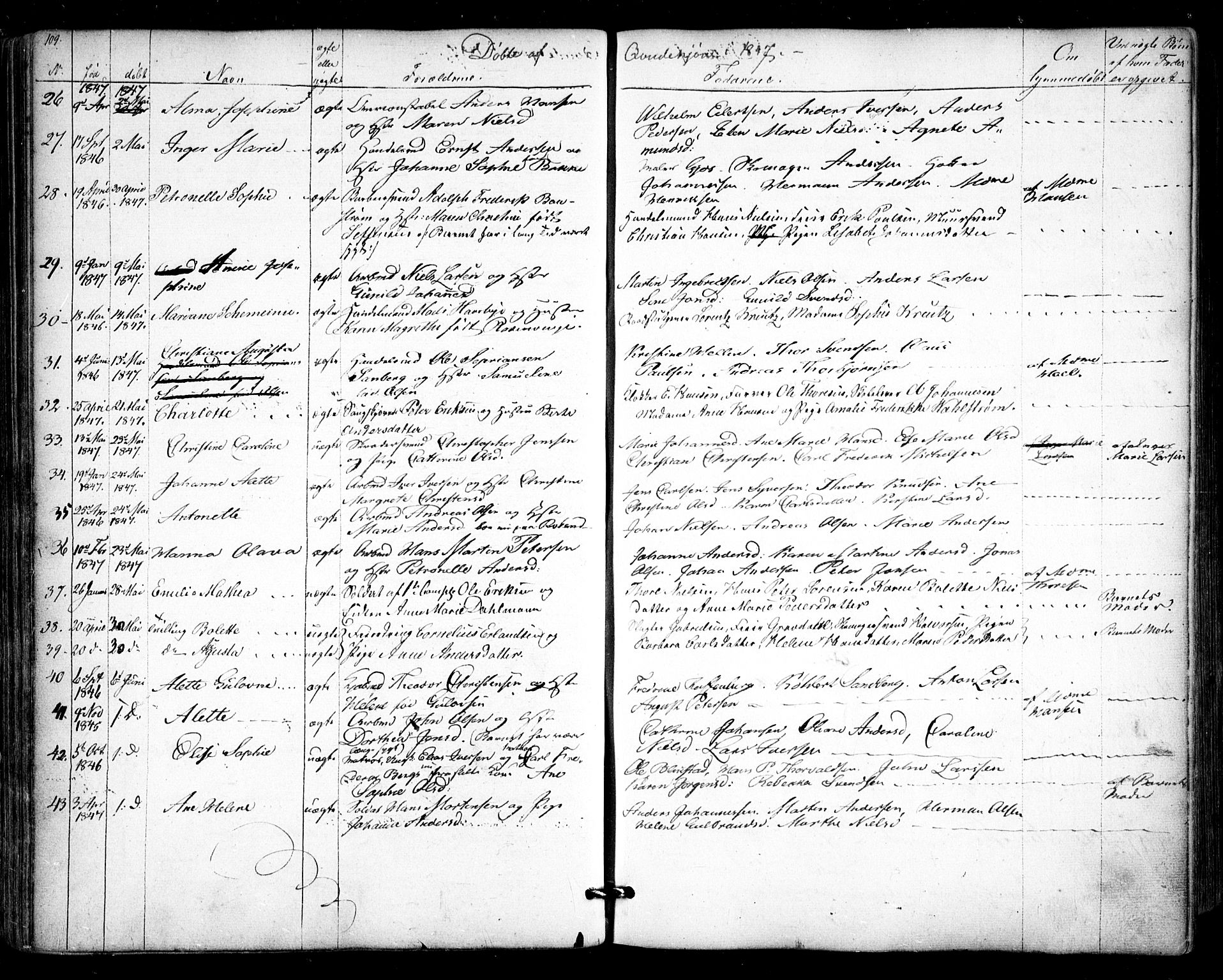 Halden prestekontor Kirkebøker, SAO/A-10909/F/Fa/L0006: Parish register (official) no. I 6, 1845-1856, p. 109