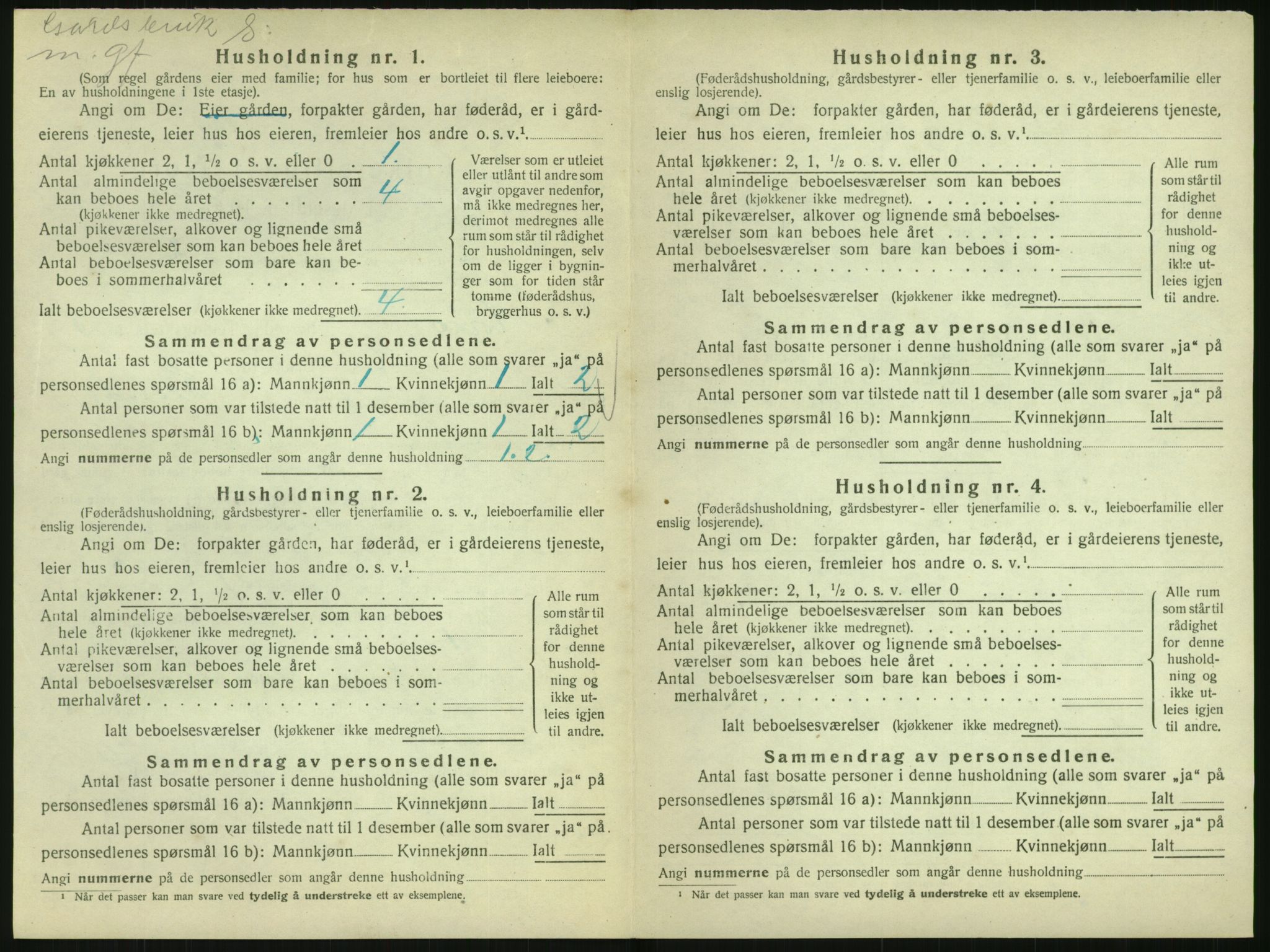 SAK, 1920 census for Høvåg, 1920, p. 395