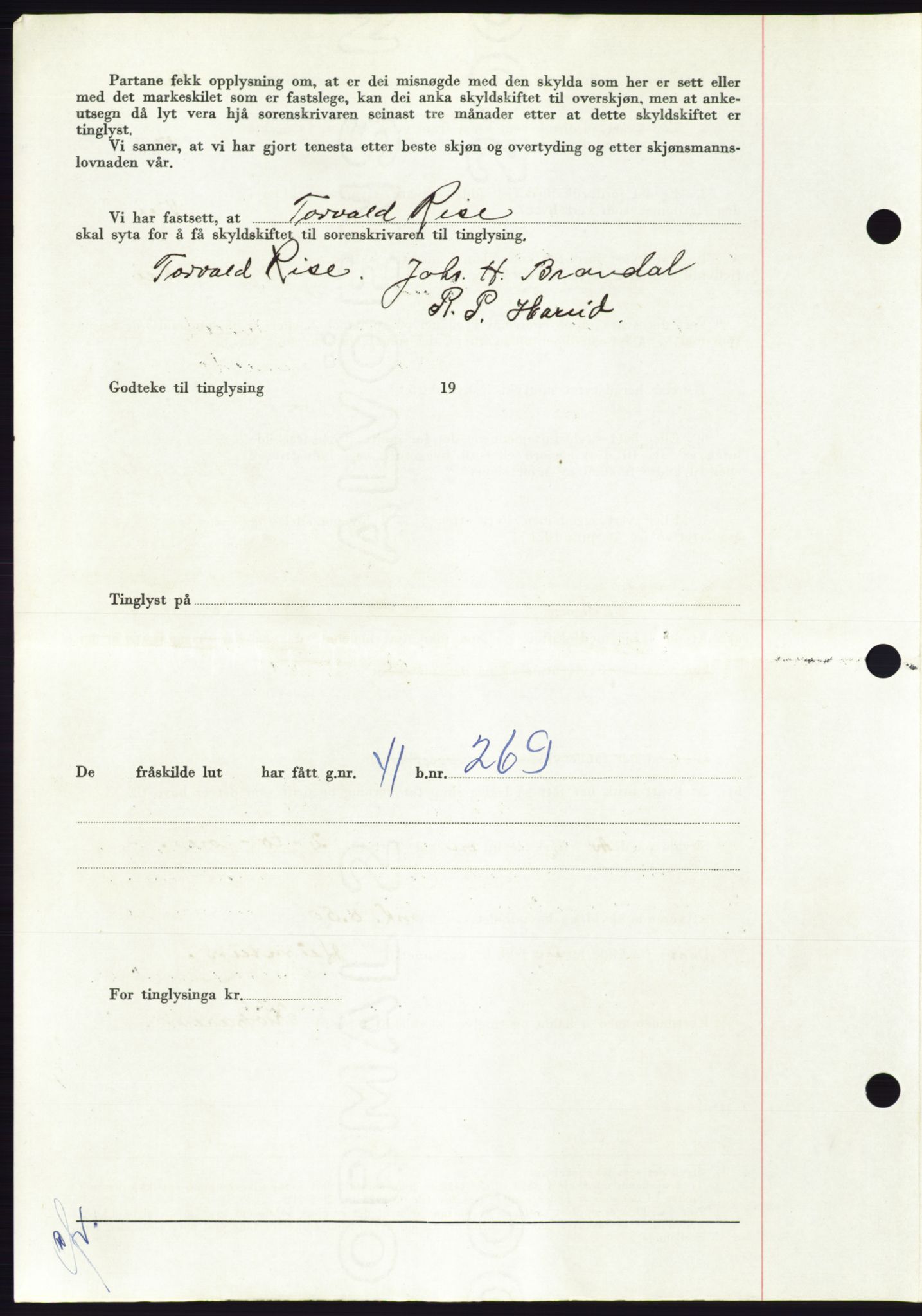 Søre Sunnmøre sorenskriveri, AV/SAT-A-4122/1/2/2C/L0090: Mortgage book no. 16A, 1951-1951, Diary no: : 1923/1951