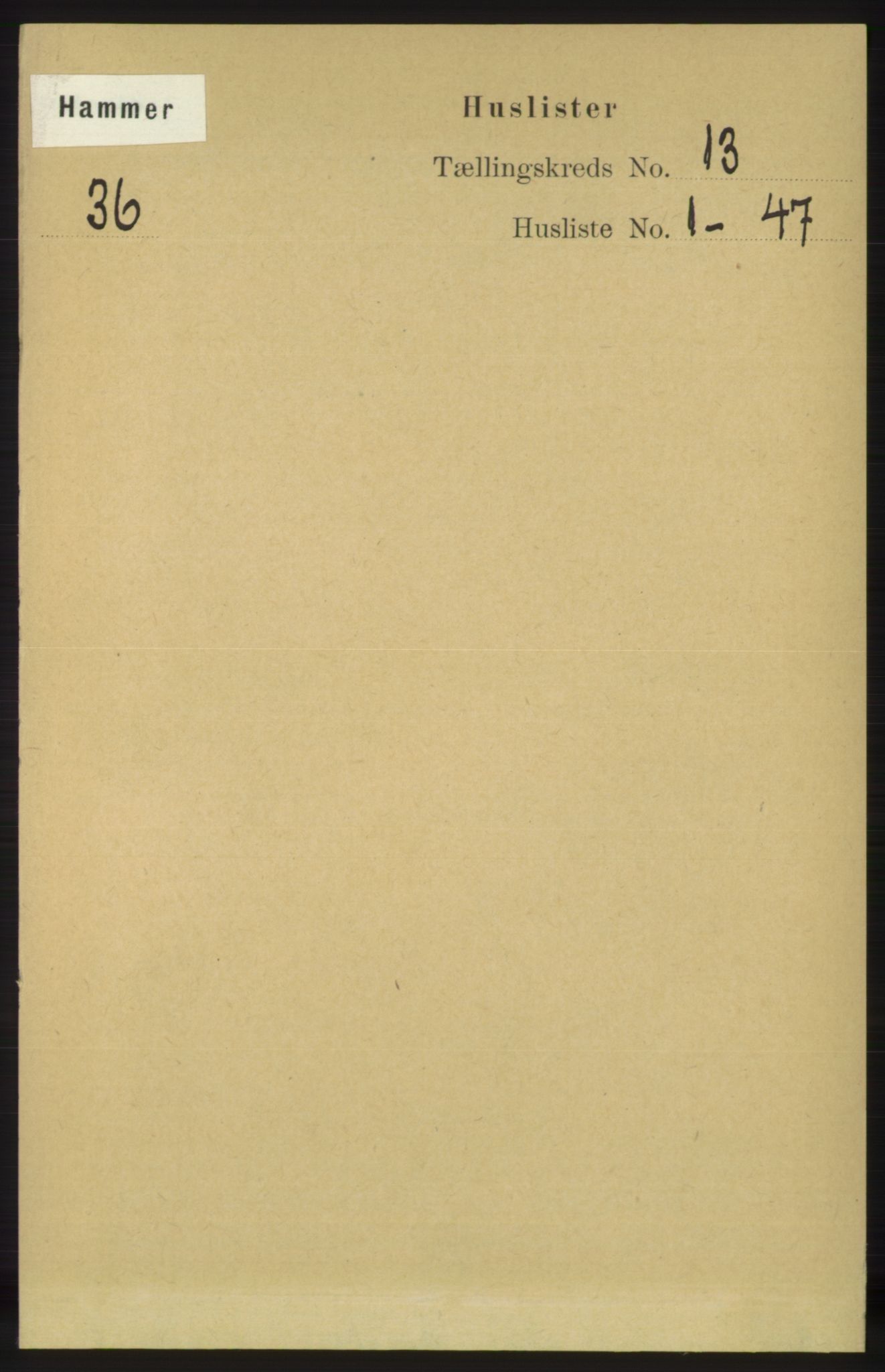 RA, 1891 census for 1254 Hamre, 1891, p. 3944