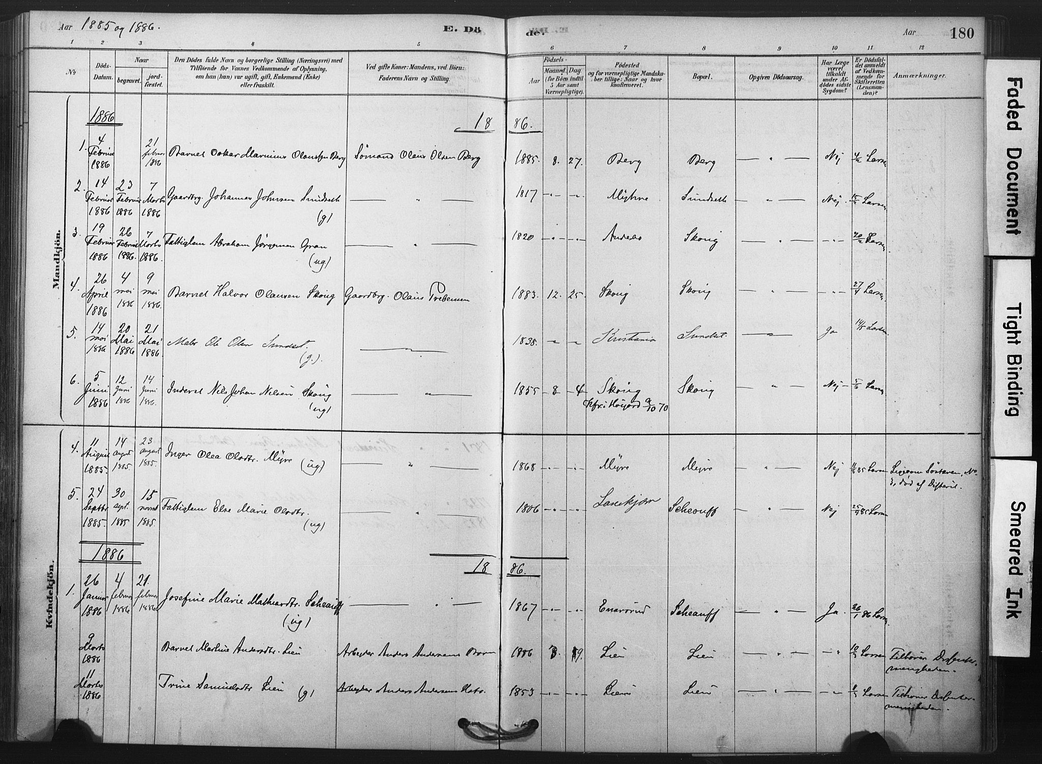 Andebu kirkebøker, SAKO/A-336/F/Fa/L0009: Parish register (official) no. 9, 1878-1909, p. 180