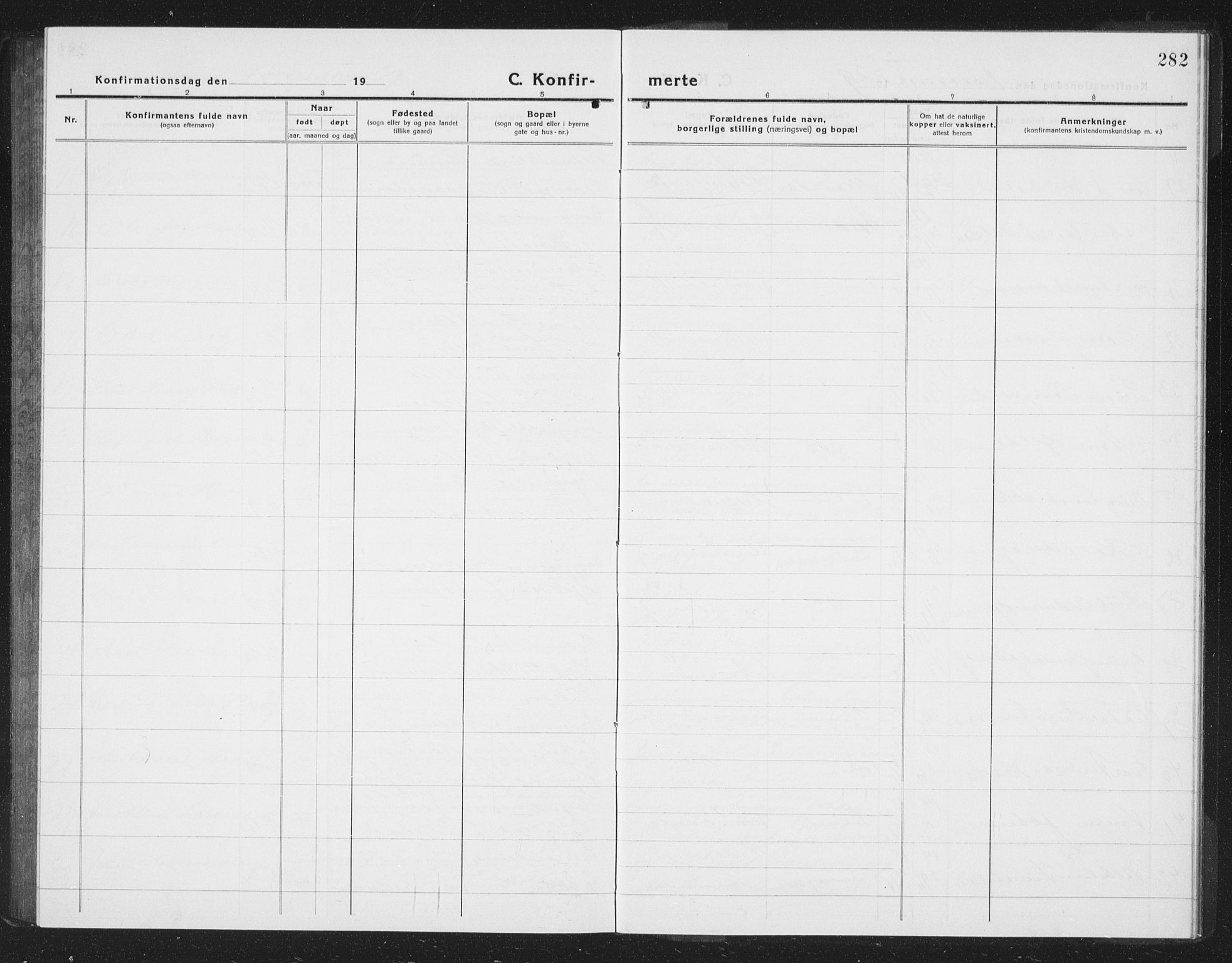 Ministerialprotokoller, klokkerbøker og fødselsregistre - Sør-Trøndelag, AV/SAT-A-1456/605/L0258: Parish register (copy) no. 605C05, 1918-1930, p. 282