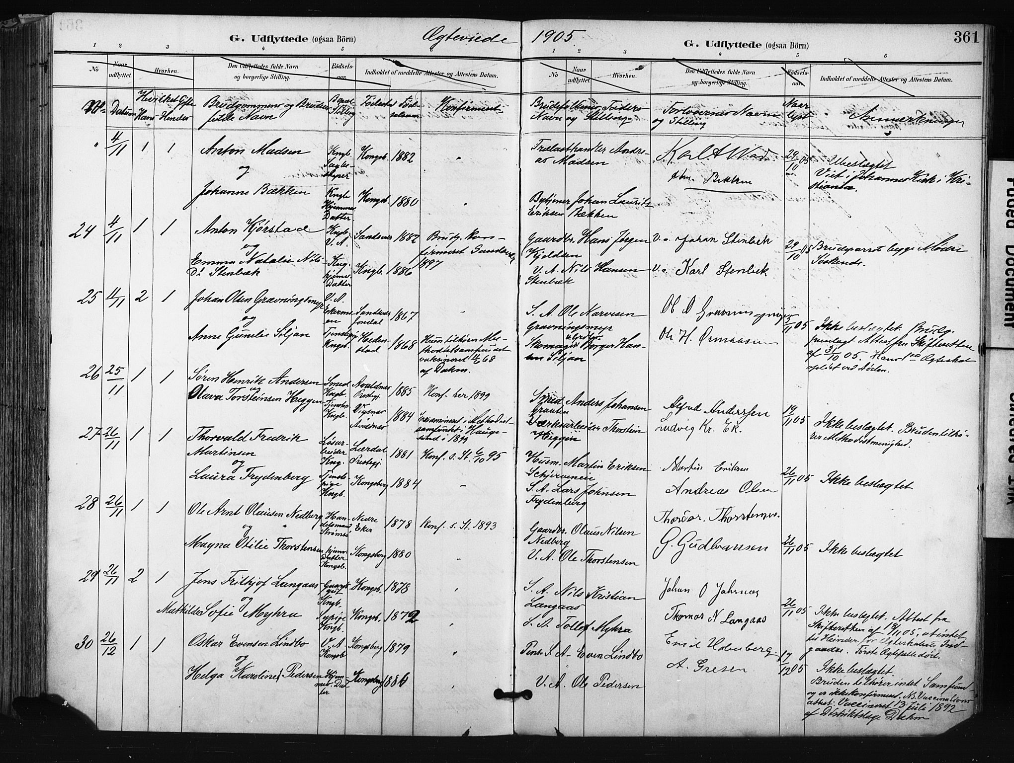 Kongsberg kirkebøker, AV/SAKO-A-22/F/Fb/L0003: Parish register (official) no. II 3, 1896-1905, p. 361