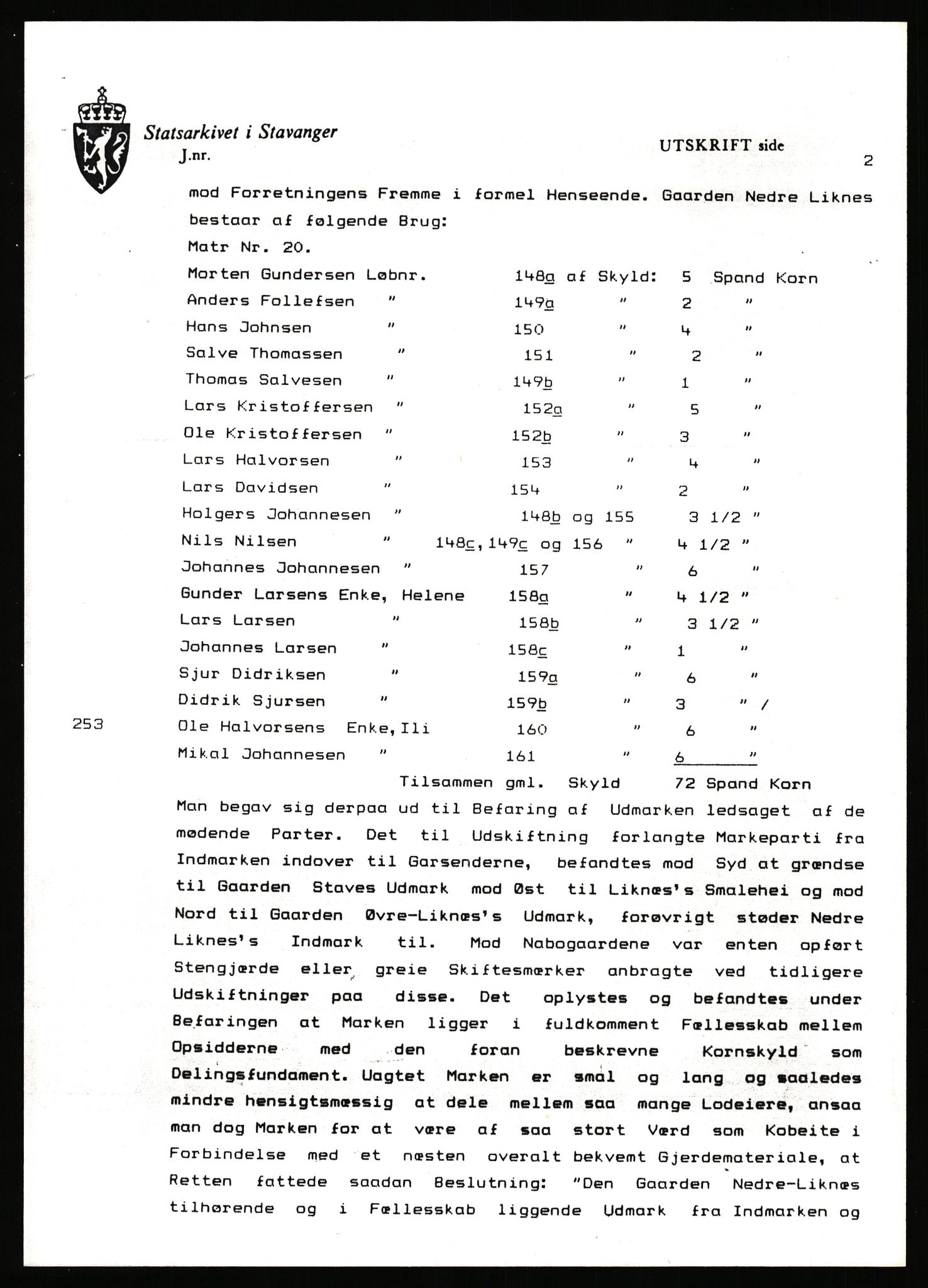 Statsarkivet i Stavanger, AV/SAST-A-101971/03/Y/Yj/L0053: Avskrifter sortert etter gårdsnavn: Leigvam - Liland, 1750-1930, p. 569