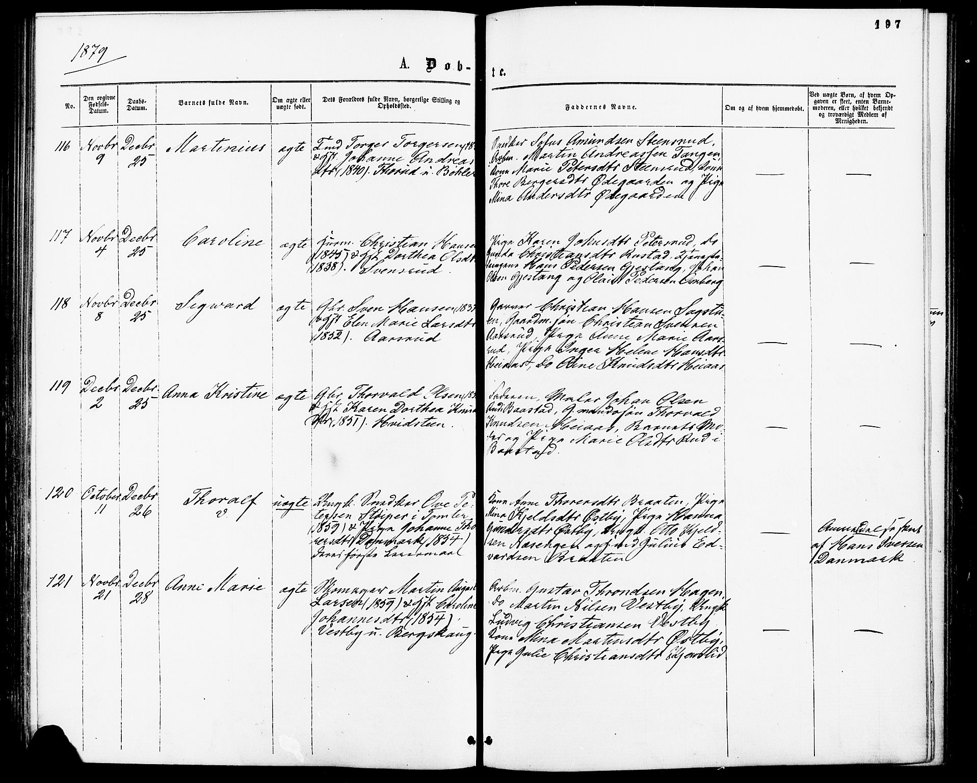 Enebakk prestekontor Kirkebøker, SAO/A-10171c/F/Fa/L0011: Parish register (official) no. I 11, 1862-1882, p. 197