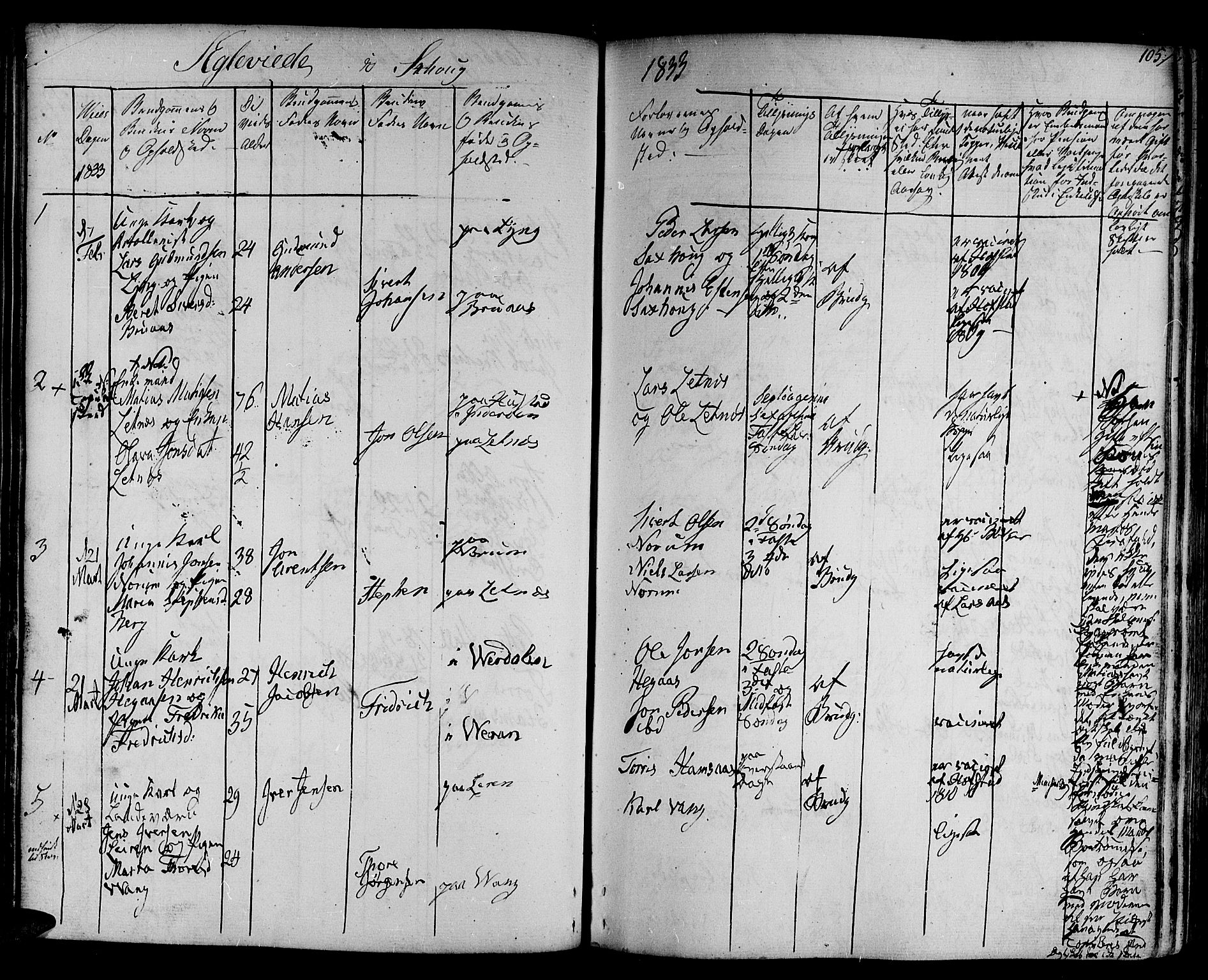 Ministerialprotokoller, klokkerbøker og fødselsregistre - Nord-Trøndelag, SAT/A-1458/730/L0277: Parish register (official) no. 730A06 /1, 1830-1839, p. 105