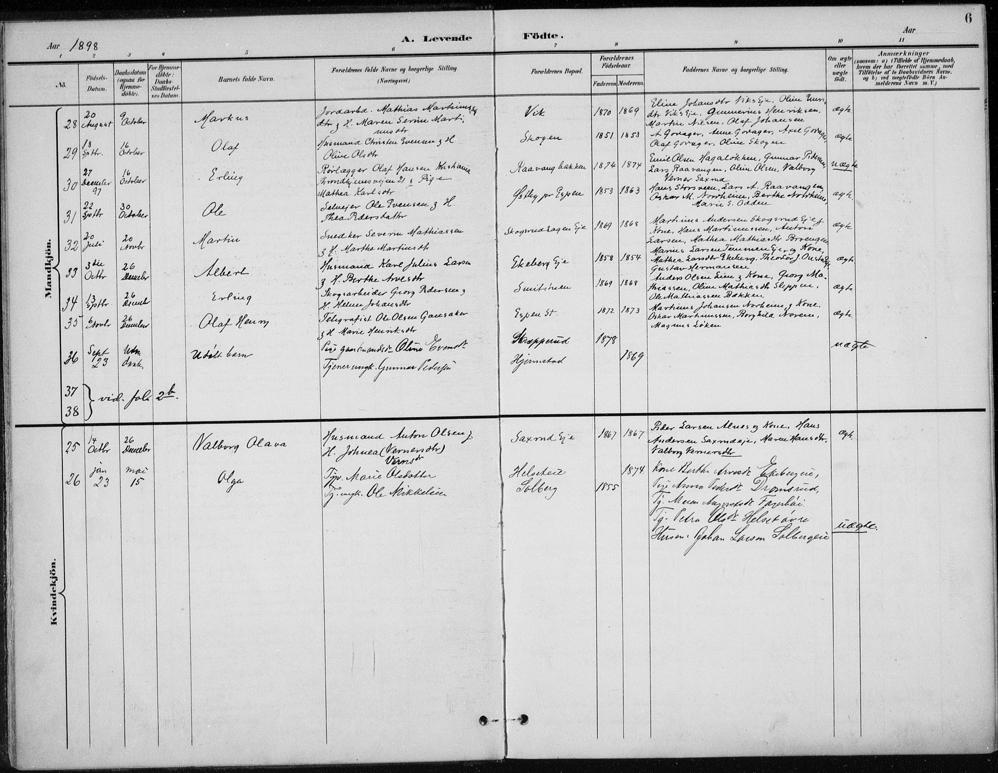 Stange prestekontor, AV/SAH-PREST-002/K/L0023: Parish register (official) no. 23, 1897-1920, p. 6