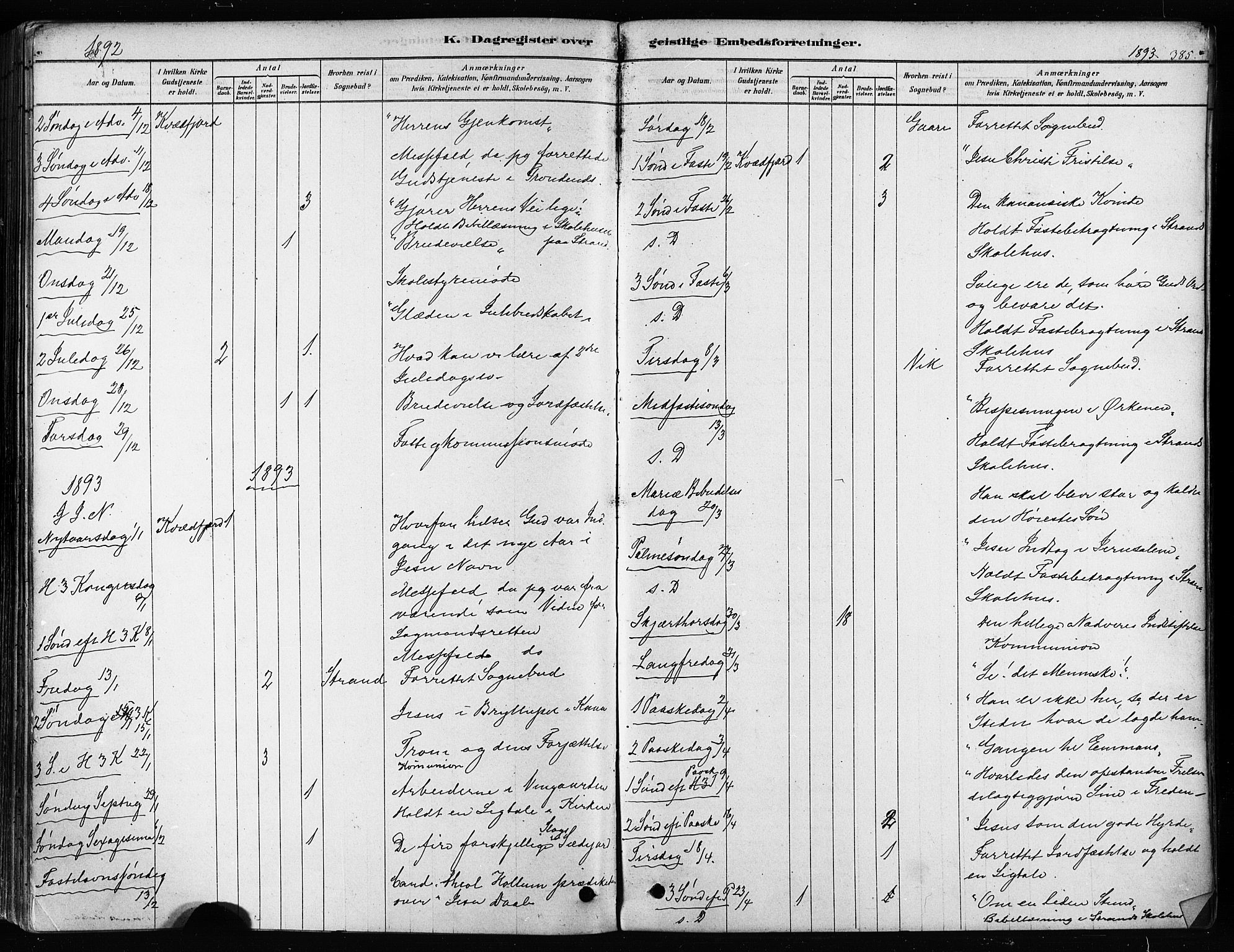 Kvæfjord sokneprestkontor, SATØ/S-1323/G/Ga/Gaa/L0005kirke: Parish register (official) no. 5, 1878-1894, p. 385