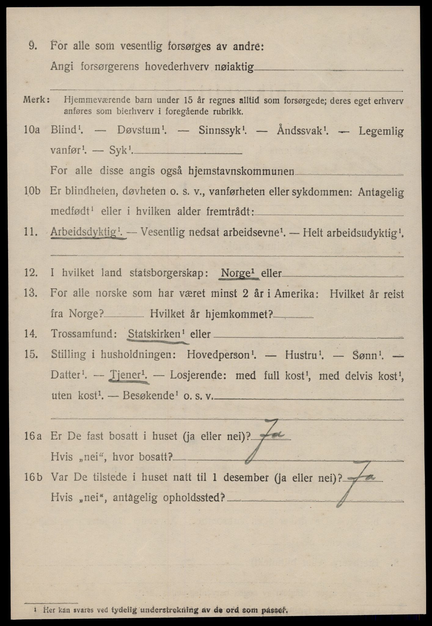 SAT, 1920 census for Stangvik, 1920, p. 1413