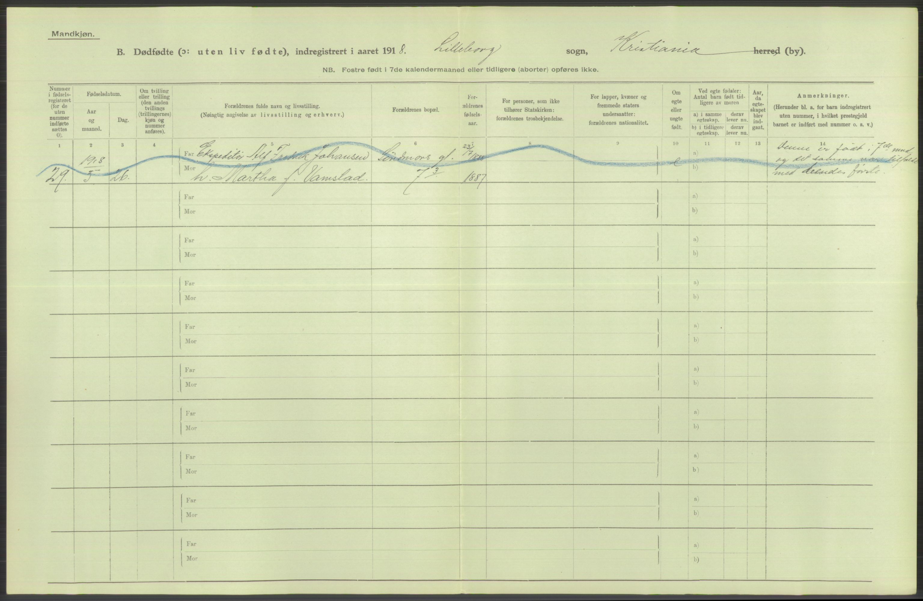 Statistisk sentralbyrå, Sosiodemografiske emner, Befolkning, RA/S-2228/D/Df/Dfb/Dfbh/L0011: Kristiania: Døde, dødfødte, 1918, p. 594