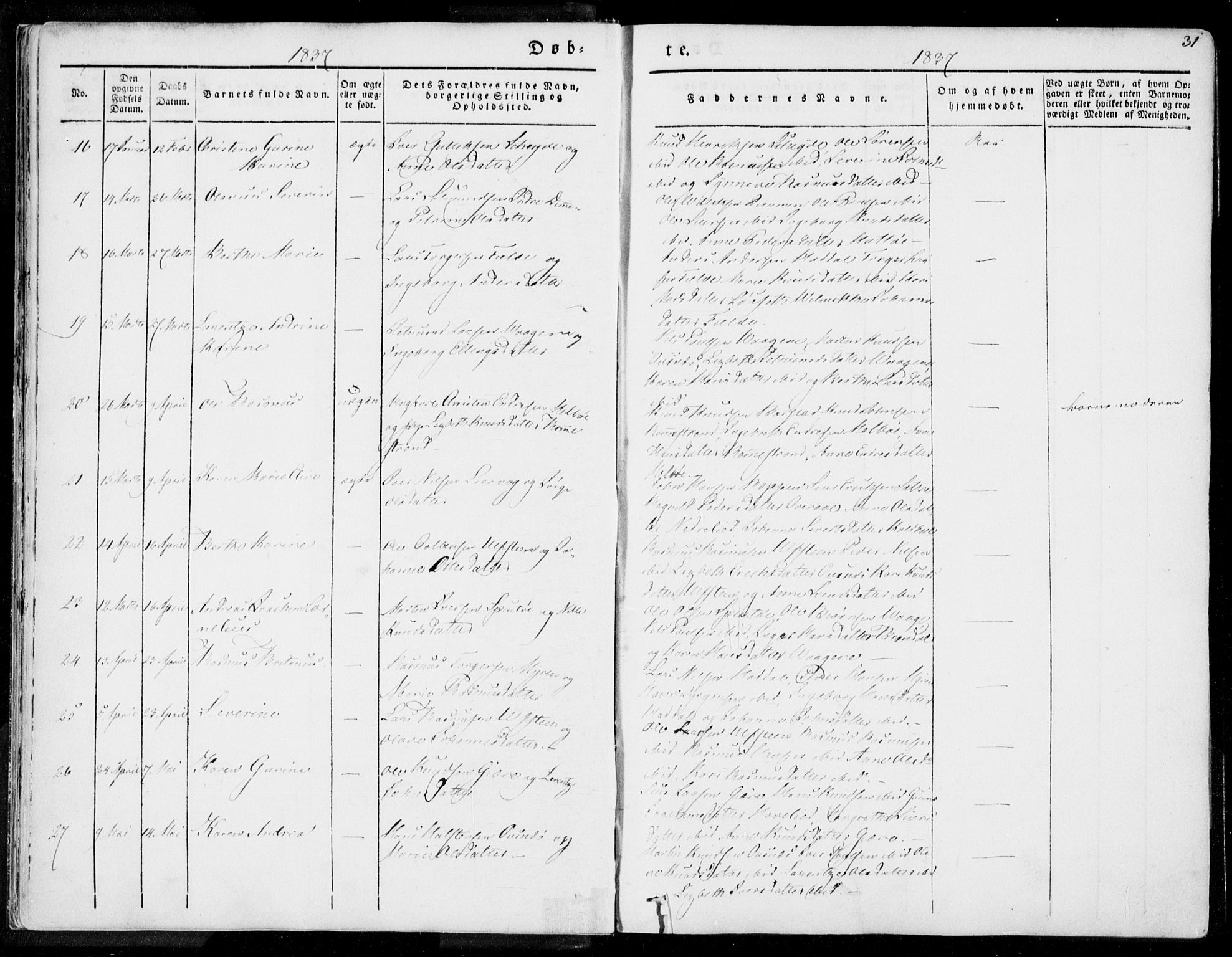 Ministerialprotokoller, klokkerbøker og fødselsregistre - Møre og Romsdal, AV/SAT-A-1454/509/L0104: Parish register (official) no. 509A02, 1833-1847, p. 31