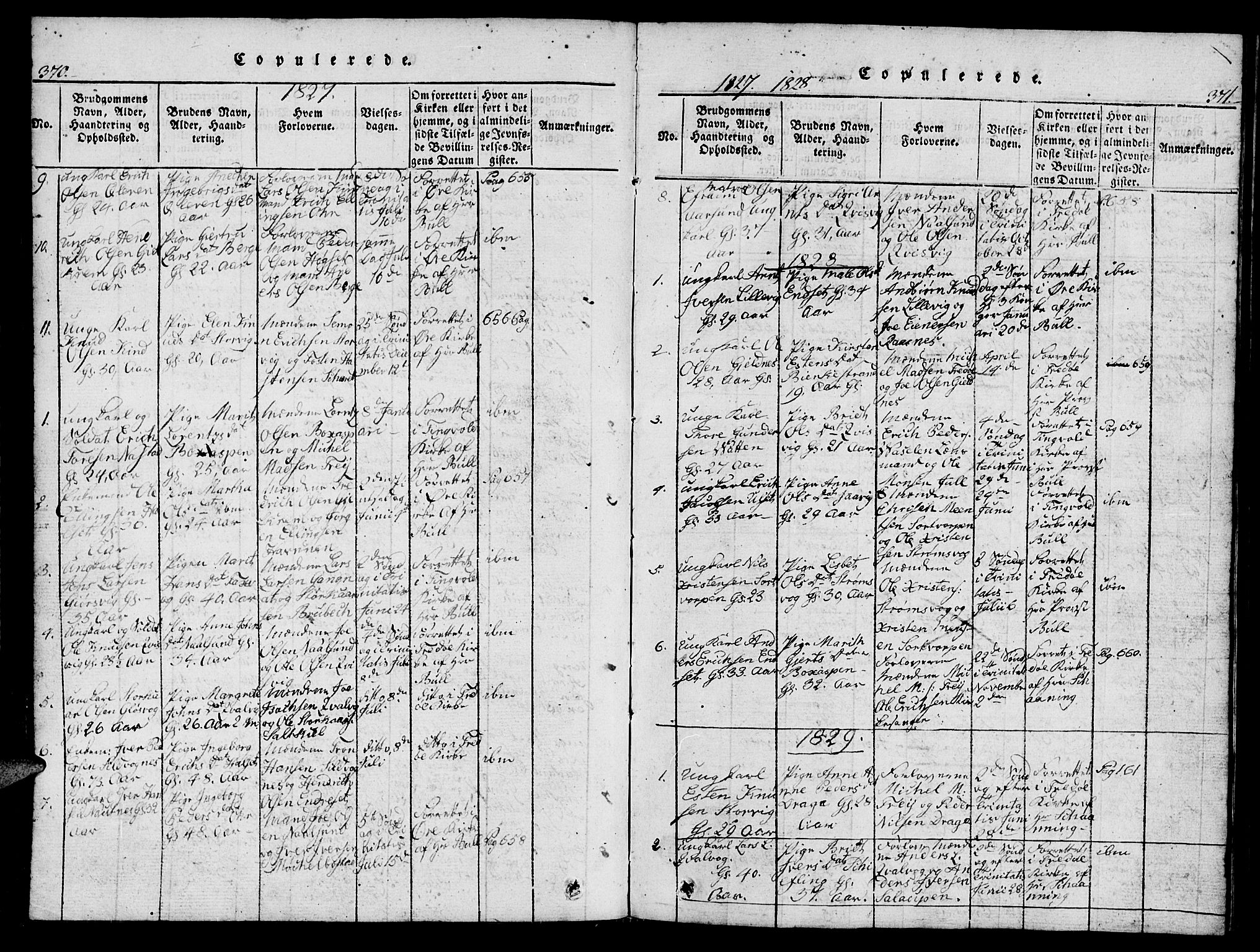 Ministerialprotokoller, klokkerbøker og fødselsregistre - Møre og Romsdal, SAT/A-1454/573/L0873: Parish register (copy) no. 573C01, 1819-1834, p. 370-371