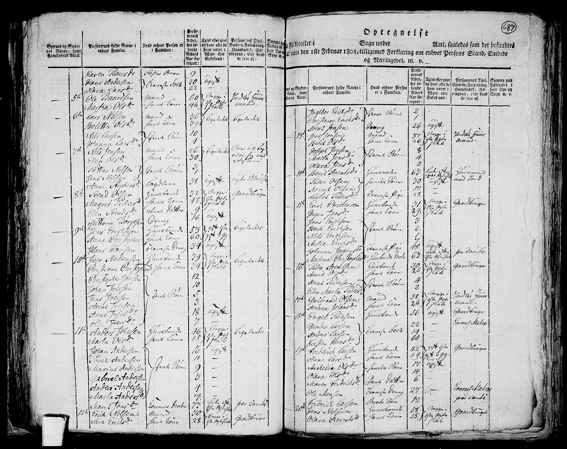 RA, 1801 census for 1617P Hitra, 1801, p. 686b-687a