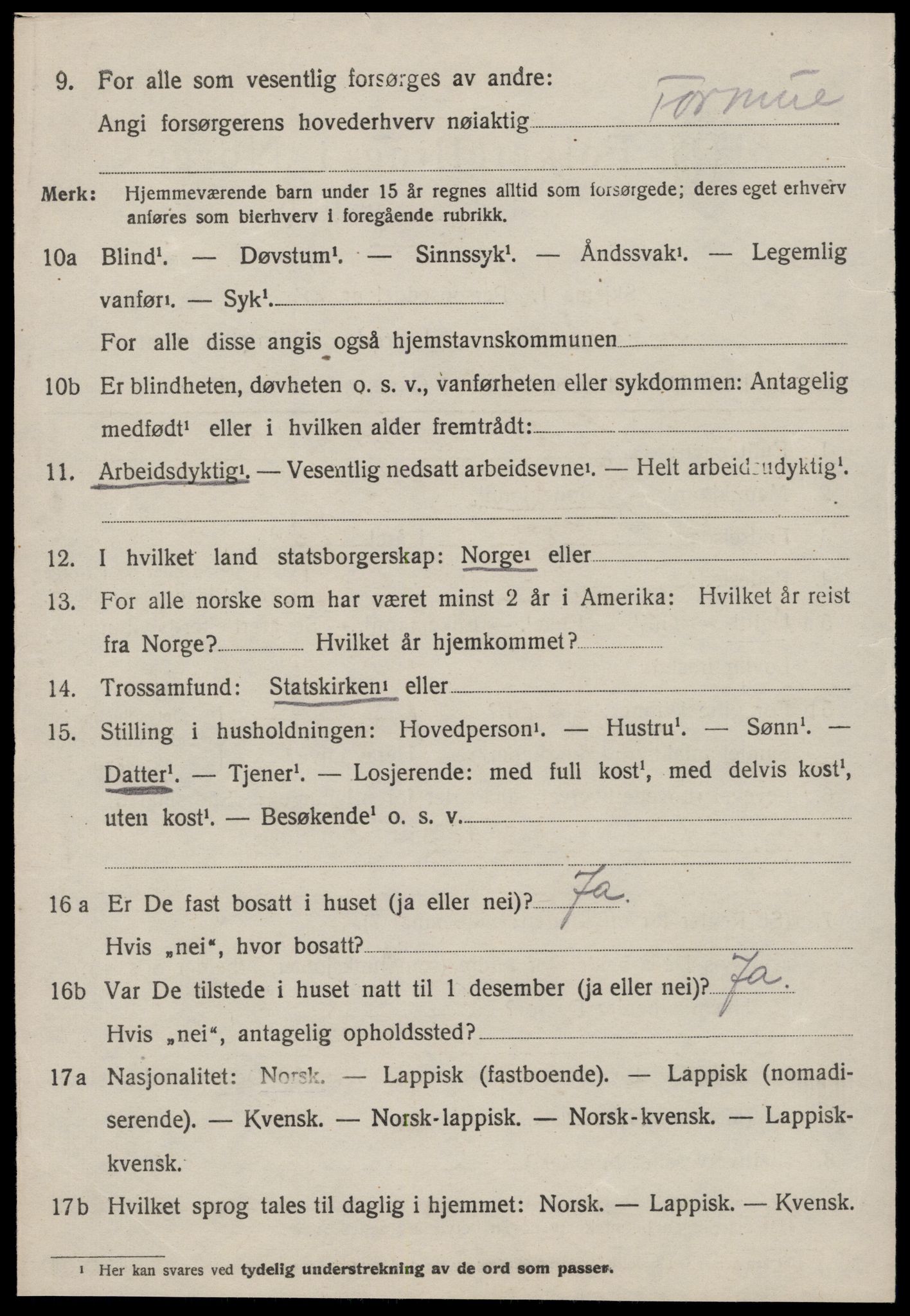 SAT, 1920 census for Meldal, 1920, p. 5896