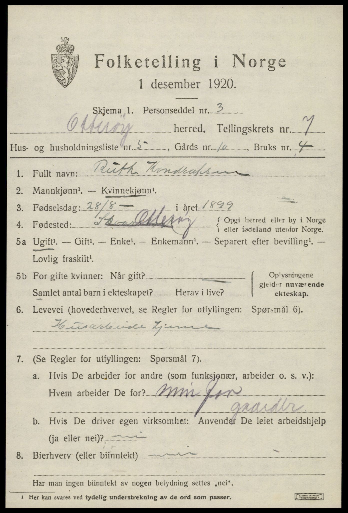 SAT, 1920 census for Otterøy, 1920, p. 2641
