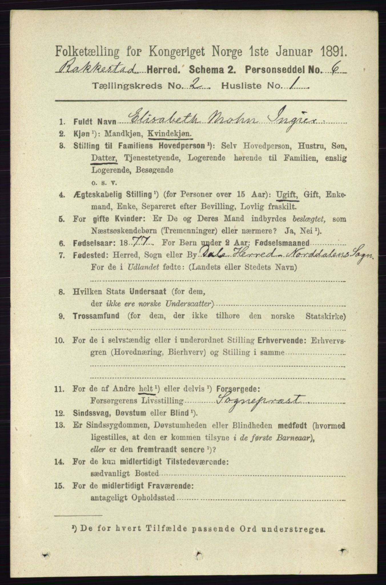 RA, 1891 census for 0128 Rakkestad, 1891, p. 624