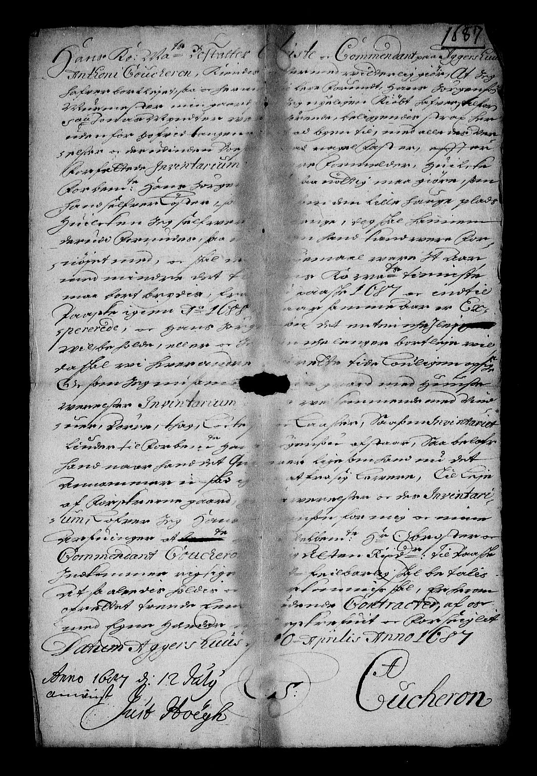 Stattholderembetet 1572-1771, RA/EA-2870/Af/L0001: Avskrifter av vedlegg til originale supplikker, nummerert i samsvar med supplikkbøkene, 1683-1687, p. 196