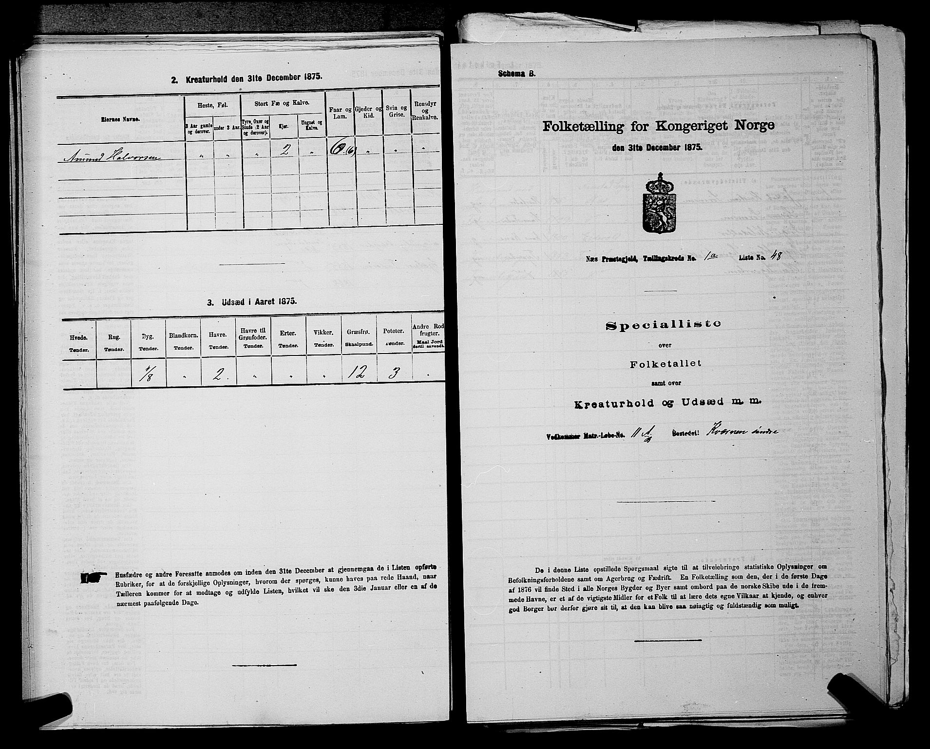 RA, 1875 census for 0236P Nes, 1875, p. 167