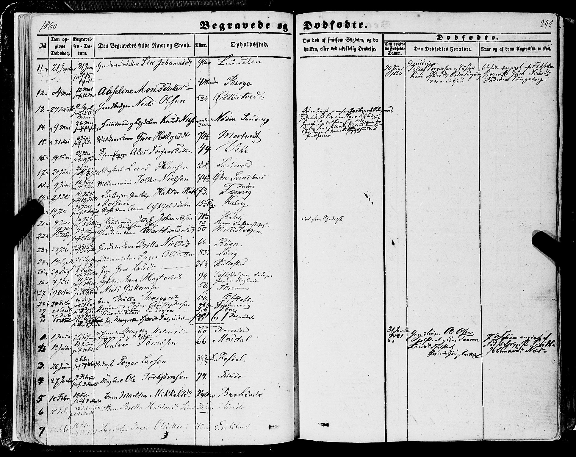 Skånevik sokneprestembete, AV/SAB-A-77801/H/Haa: Parish register (official) no. A 5II, 1848-1869, p. 292