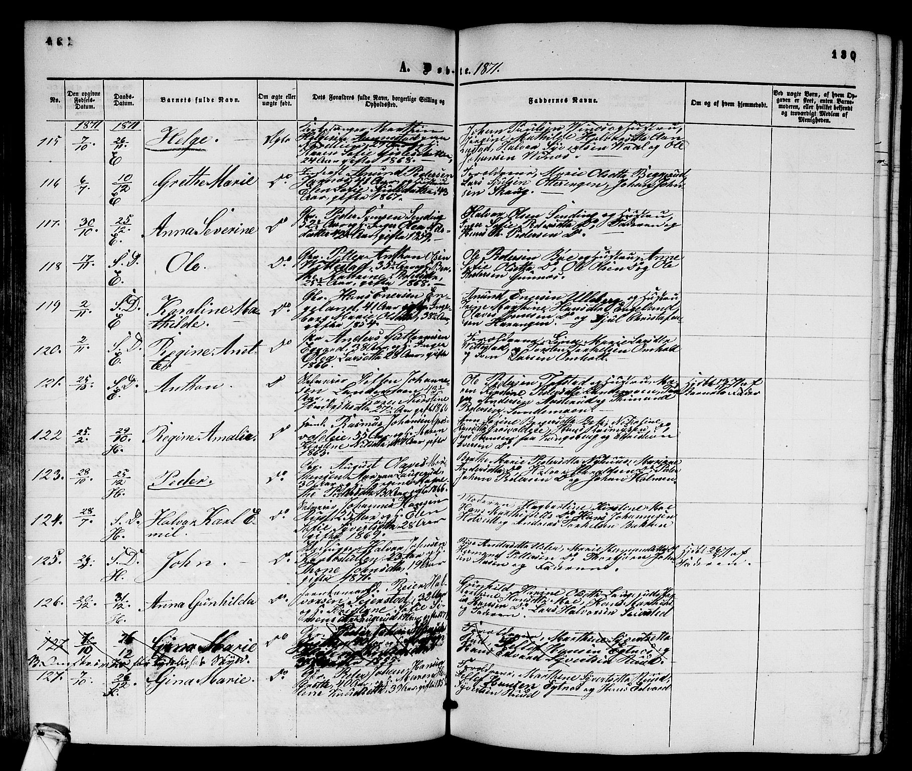 Sandsvær kirkebøker, AV/SAKO-A-244/G/Ga/L0005: Parish register (copy) no. I 5, 1857-1873, p. 130