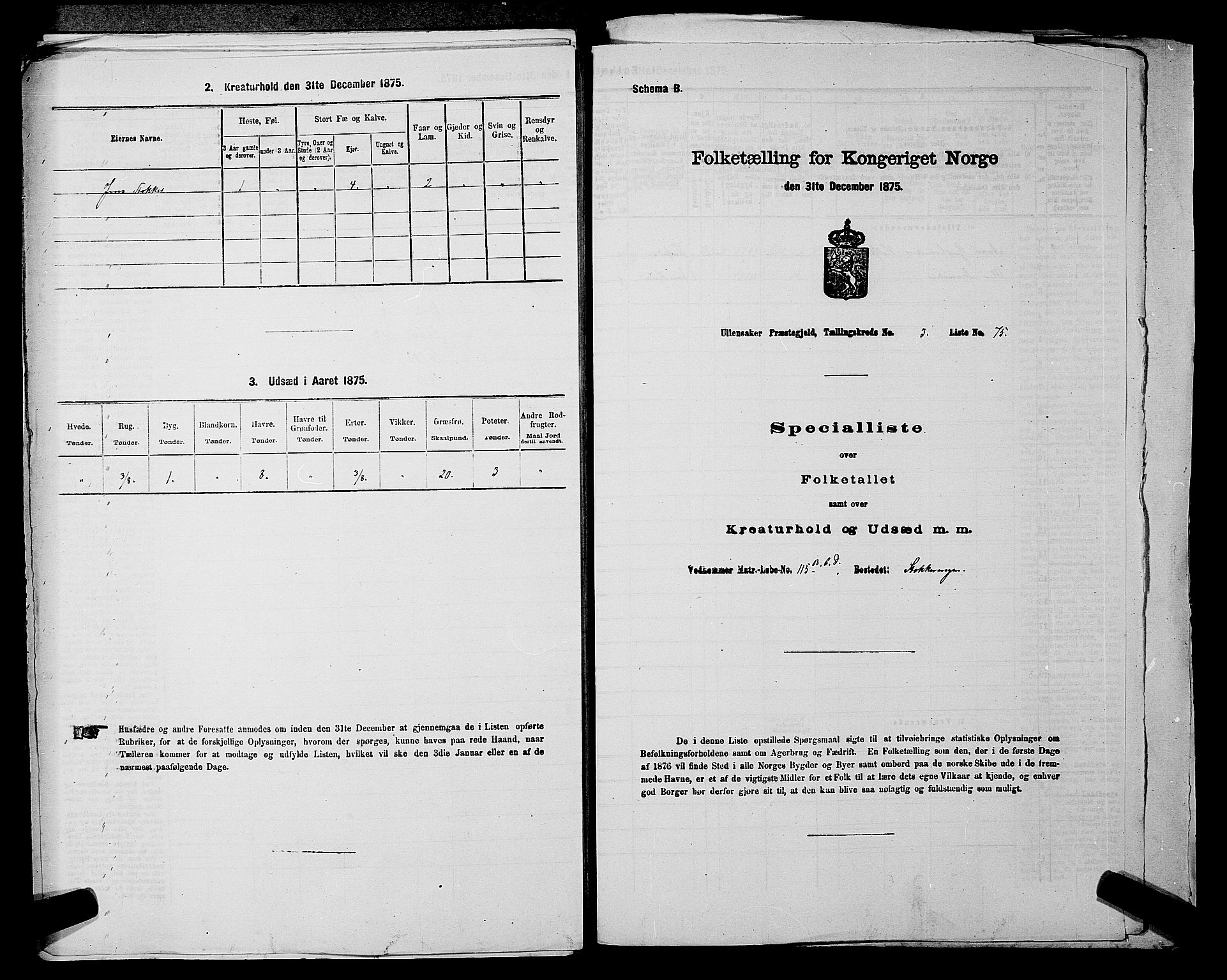 RA, 1875 census for 0235P Ullensaker, 1875, p. 475