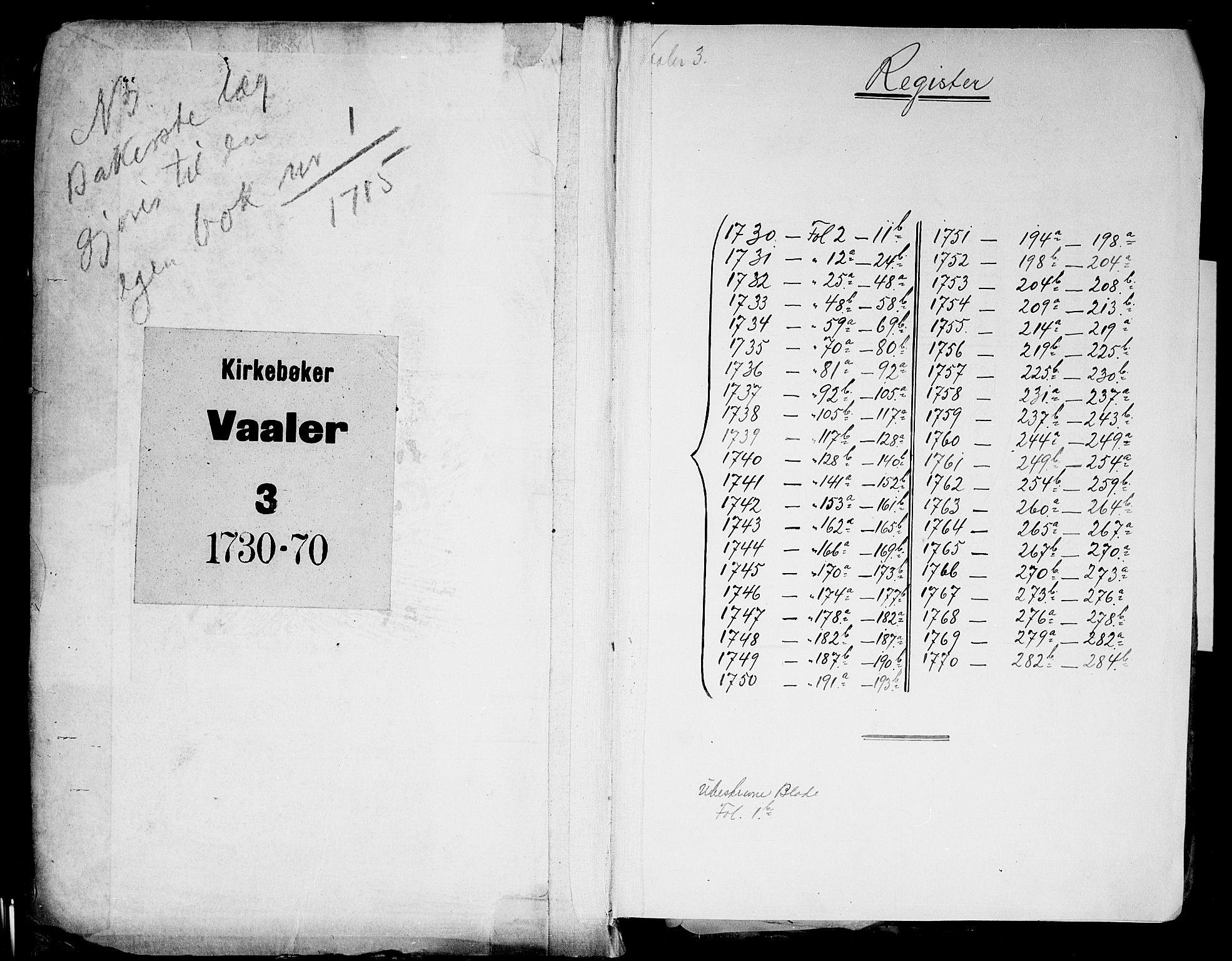Våler prestekontor Kirkebøker, SAO/A-11083/F/Fa/L0003: Parish register (official) no. I 3, 1730-1770