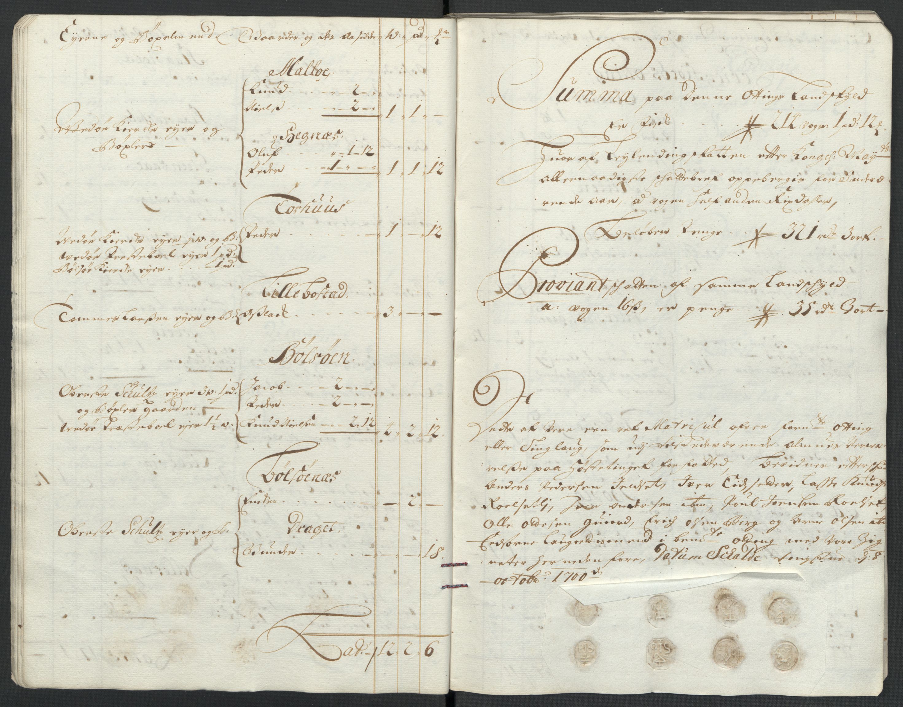 Rentekammeret inntil 1814, Reviderte regnskaper, Fogderegnskap, AV/RA-EA-4092/R55/L3654: Fogderegnskap Romsdal, 1699-1700, p. 221