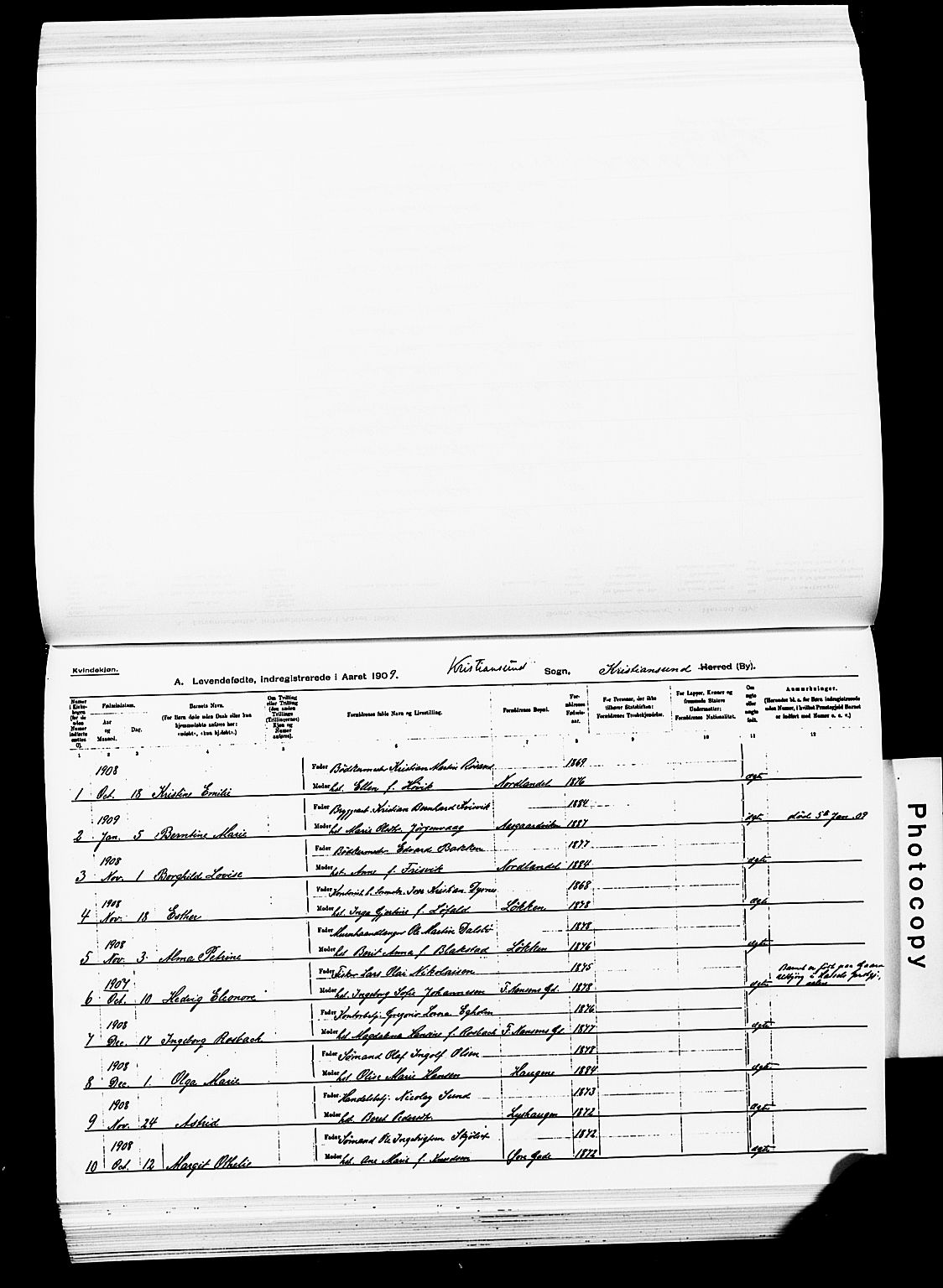 Ministerialprotokoller, klokkerbøker og fødselsregistre - Møre og Romsdal, SAT/A-1454/572/L0858: Parish register (official) no. 572D02, 1903-1912