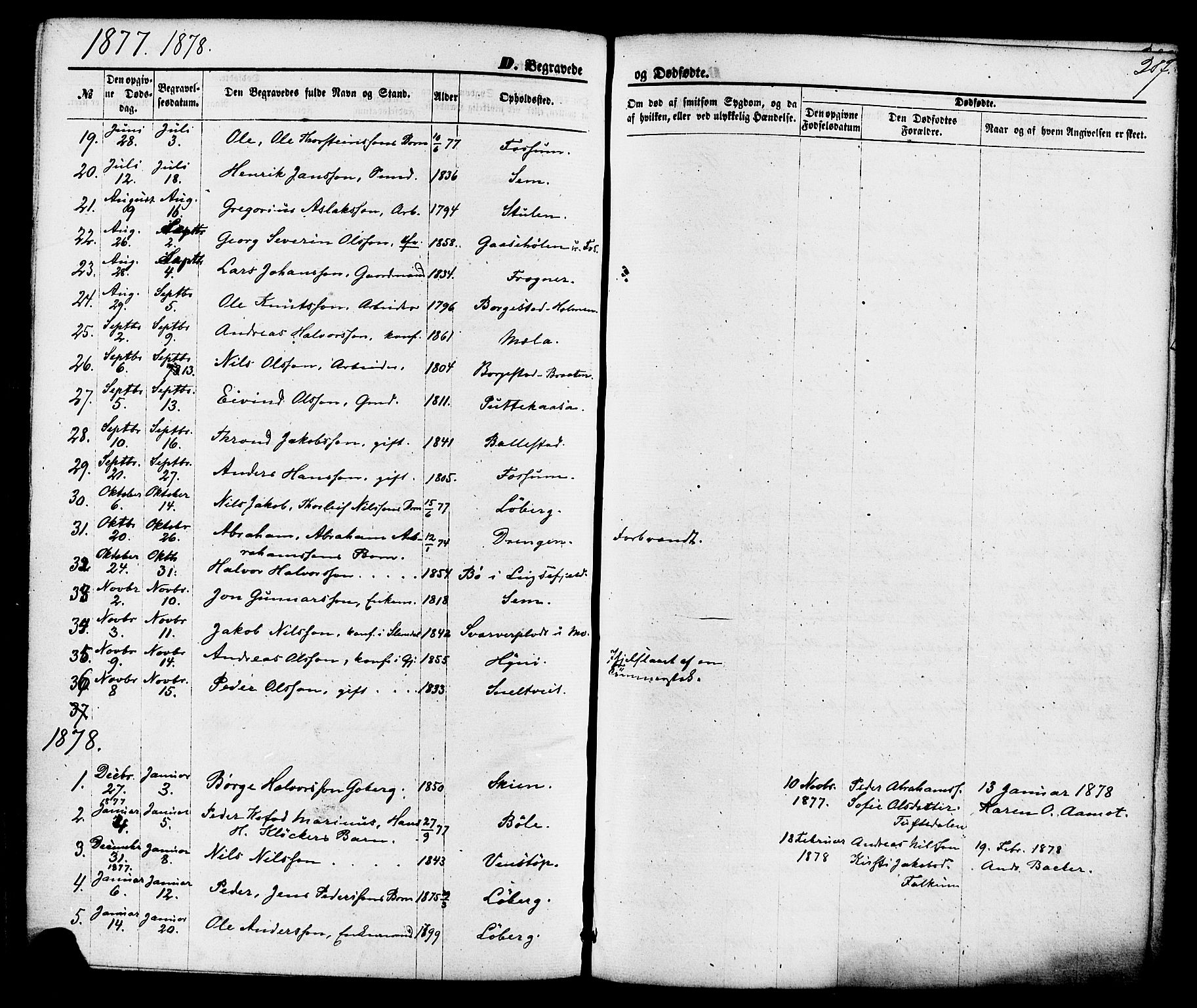 Gjerpen kirkebøker, AV/SAKO-A-265/F/Fa/L0009: Parish register (official) no. I 9, 1872-1885, p. 287