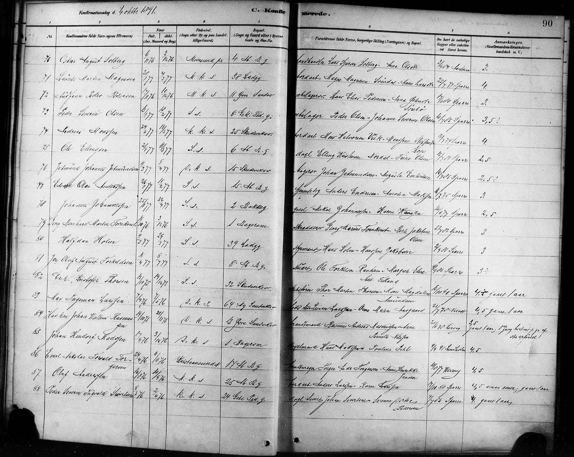 Sandviken Sokneprestembete, AV/SAB-A-77601/H/Ha/L0002: Parish register (official) no. A 2, 1878-1896, p. 90