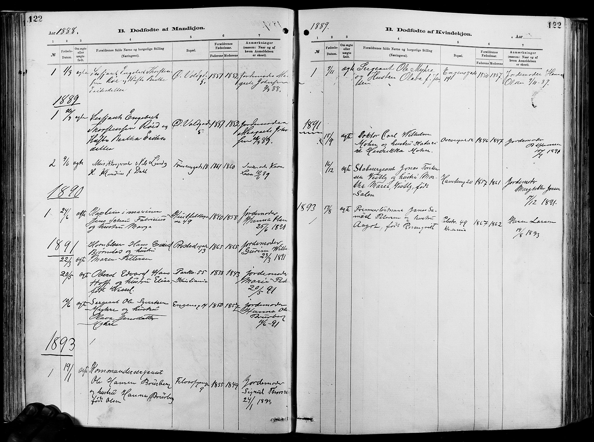 Garnisonsmenigheten Kirkebøker, SAO/A-10846/F/Fa/L0012: Parish register (official) no. 12, 1880-1893, p. 122