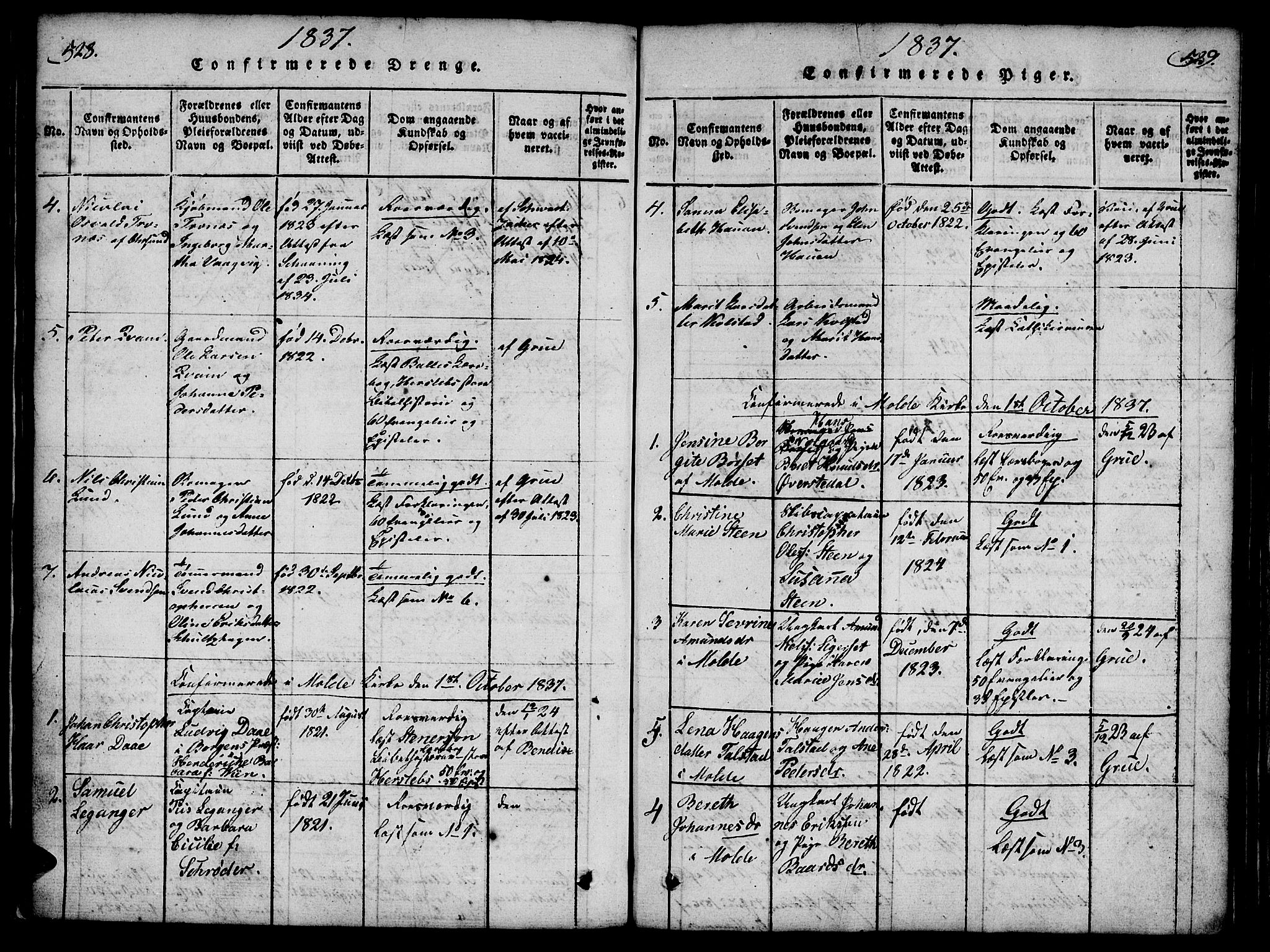 Ministerialprotokoller, klokkerbøker og fødselsregistre - Møre og Romsdal, SAT/A-1454/558/L0688: Parish register (official) no. 558A02, 1818-1843, p. 528-529