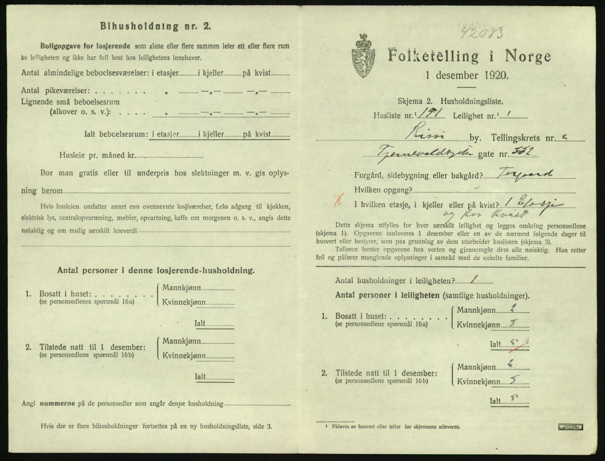 SAK, 1920 census for Risør, 1920, p. 2385