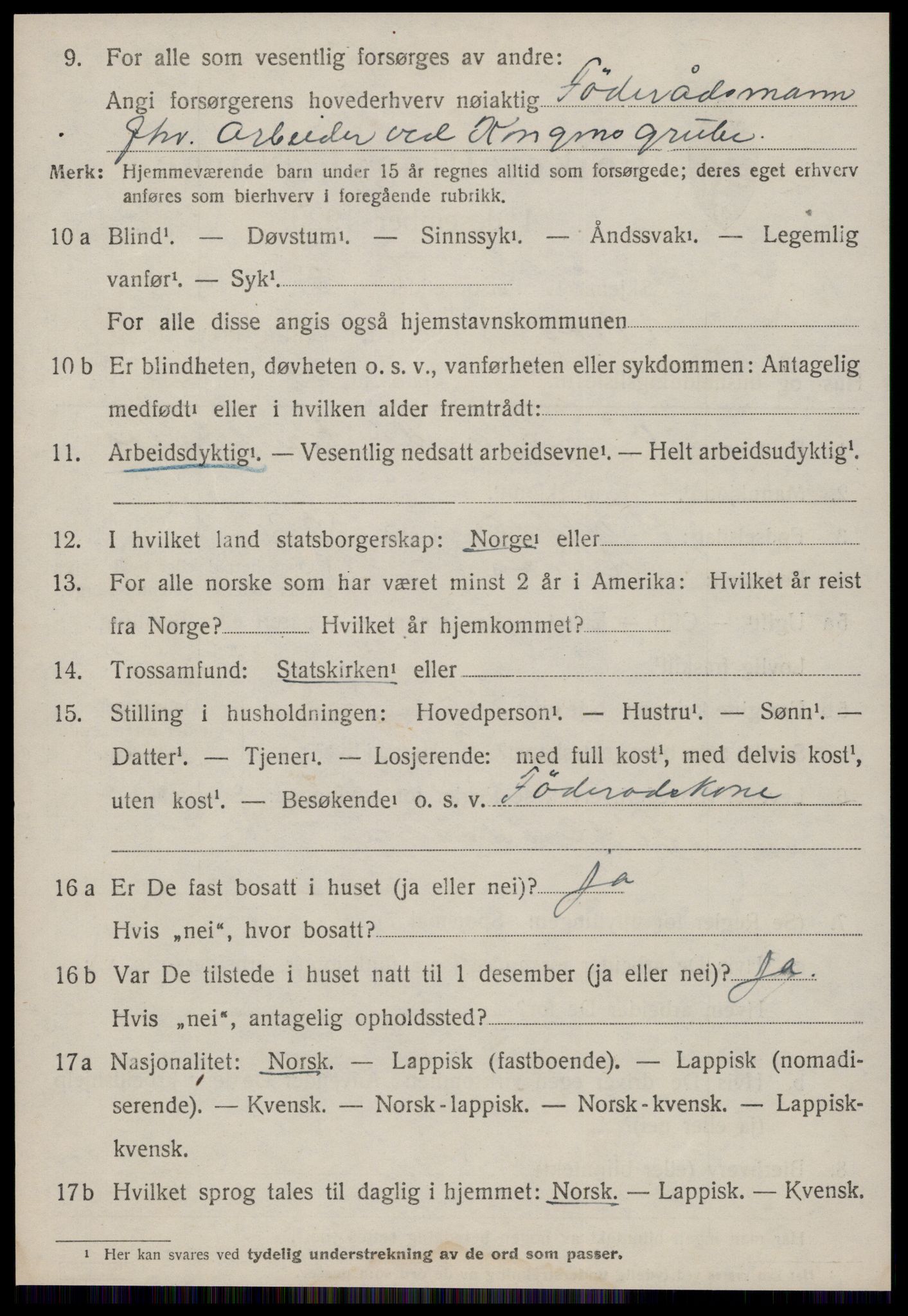 SAT, 1920 census for Røros, 1920, p. 7705