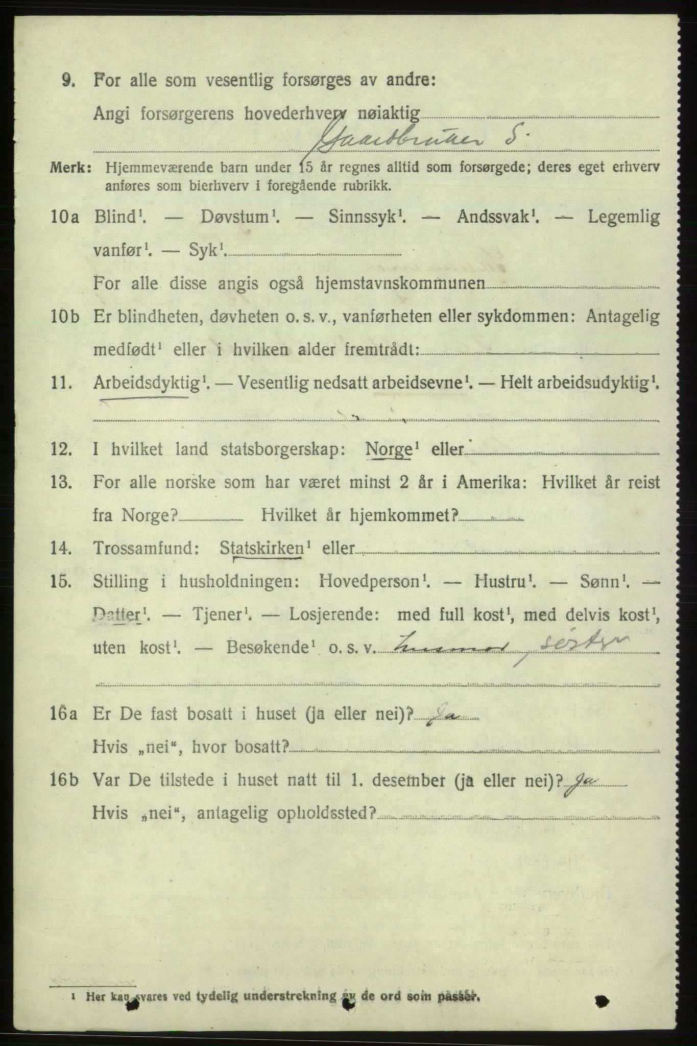 SAB, 1920 census for Skånevik, 1920, p. 4844