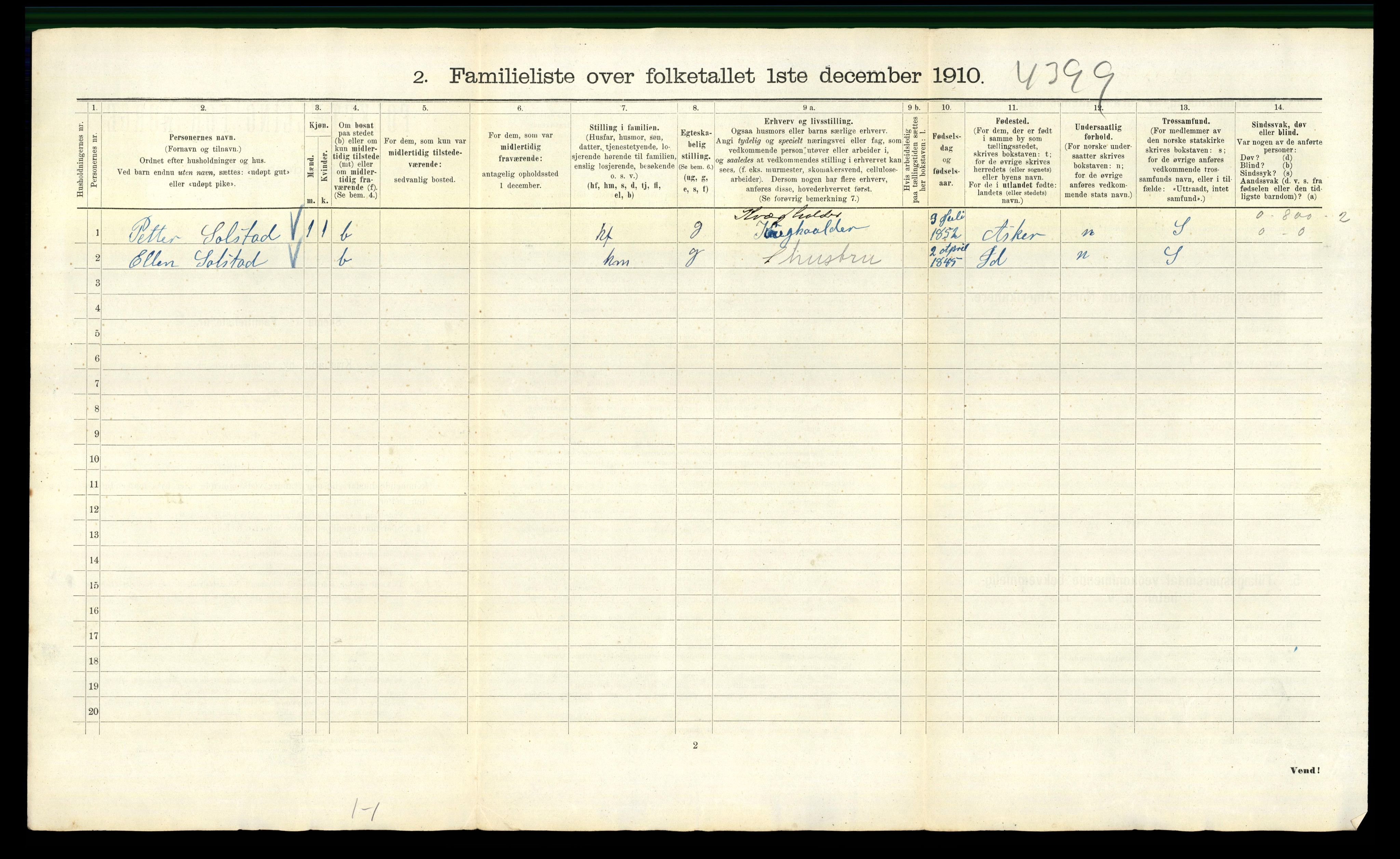 RA, 1910 census for Kristiania, 1910, p. 85094