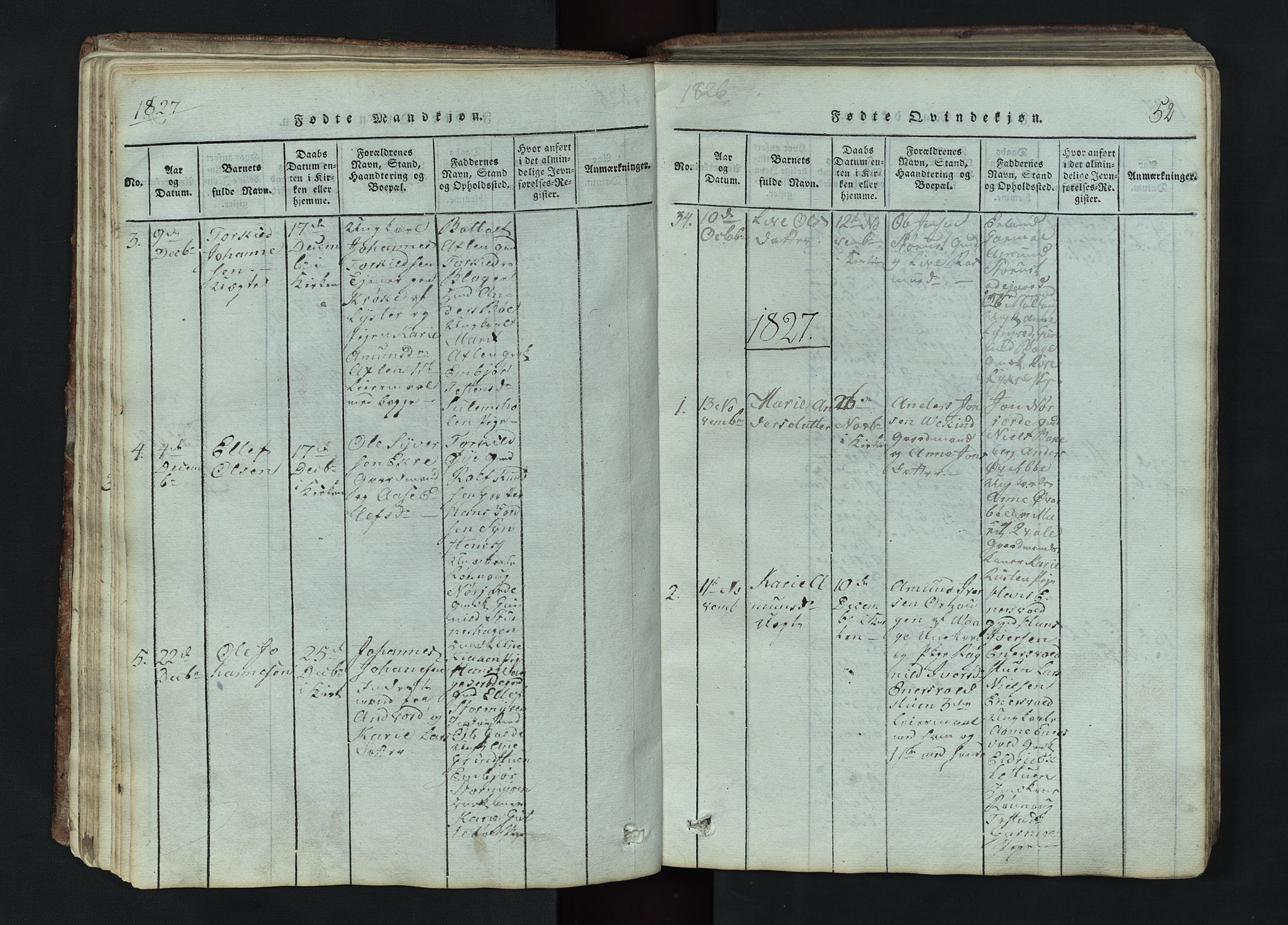 Lom prestekontor, SAH/PREST-070/L/L0002: Parish register (copy) no. 2, 1815-1844, p. 52