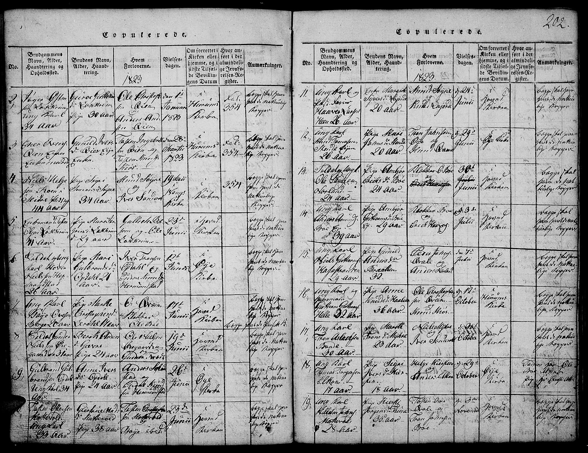 Vang prestekontor, Valdres, SAH/PREST-140/H/Hb/L0002: Parish register (copy) no. 2, 1814-1889, p. 202