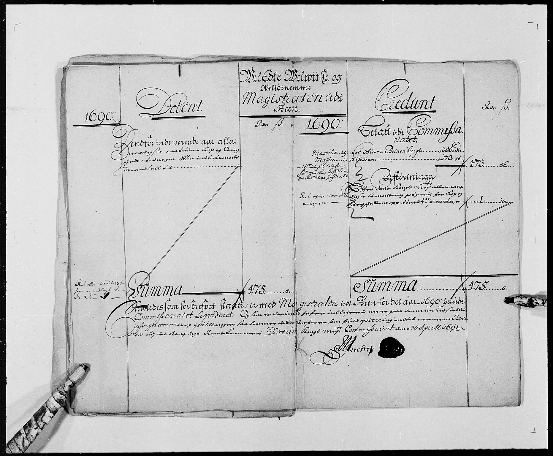 Rentekammeret inntil 1814, Reviderte regnskaper, Byregnskaper, AV/RA-EA-4066/R/Rj/L0193: [J3] Kontribusjonsregnskap (med Langesund, Brevik, Porsgrunn og Kragerø), 1663-1691, p. 204