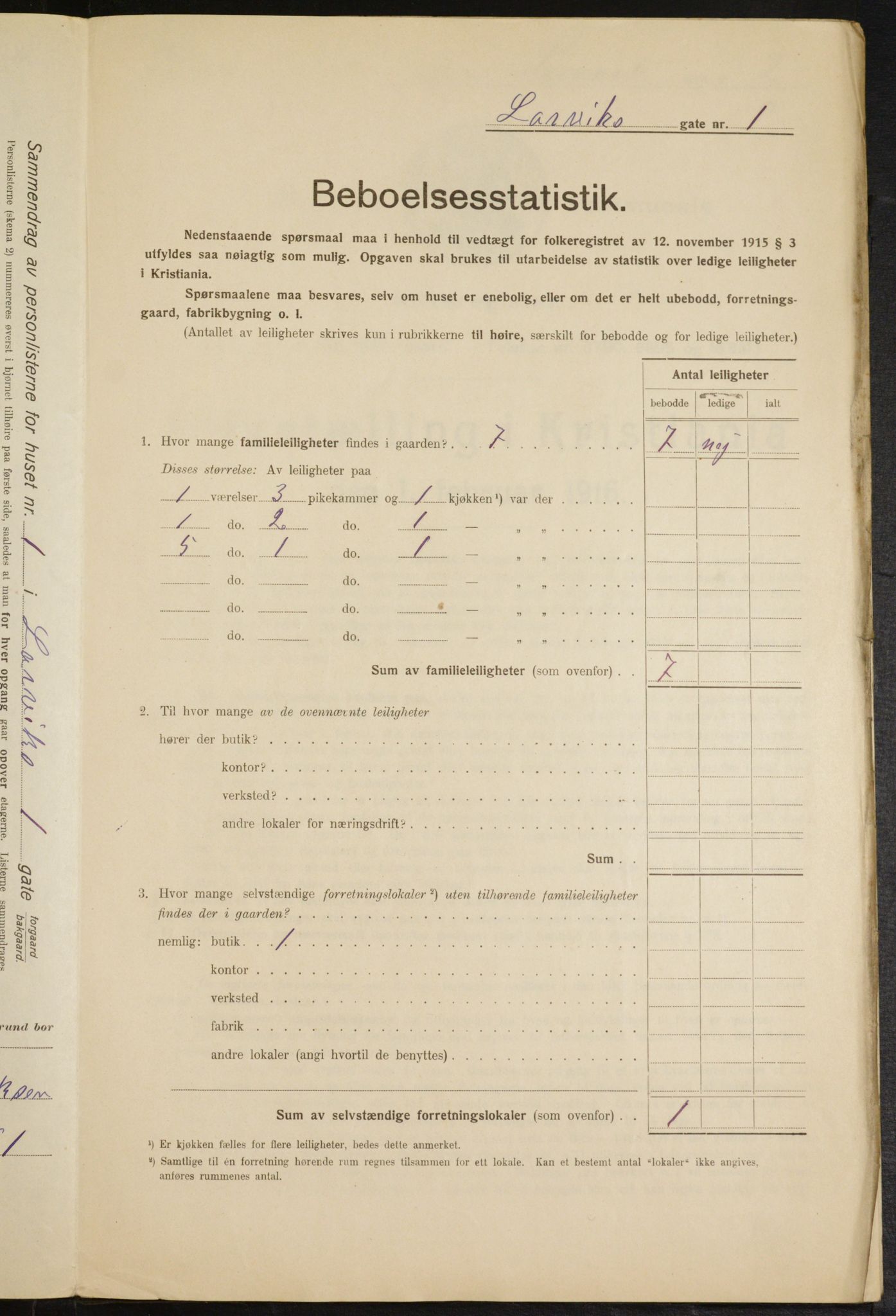 OBA, Municipal Census 1916 for Kristiania, 1916, p. 58377