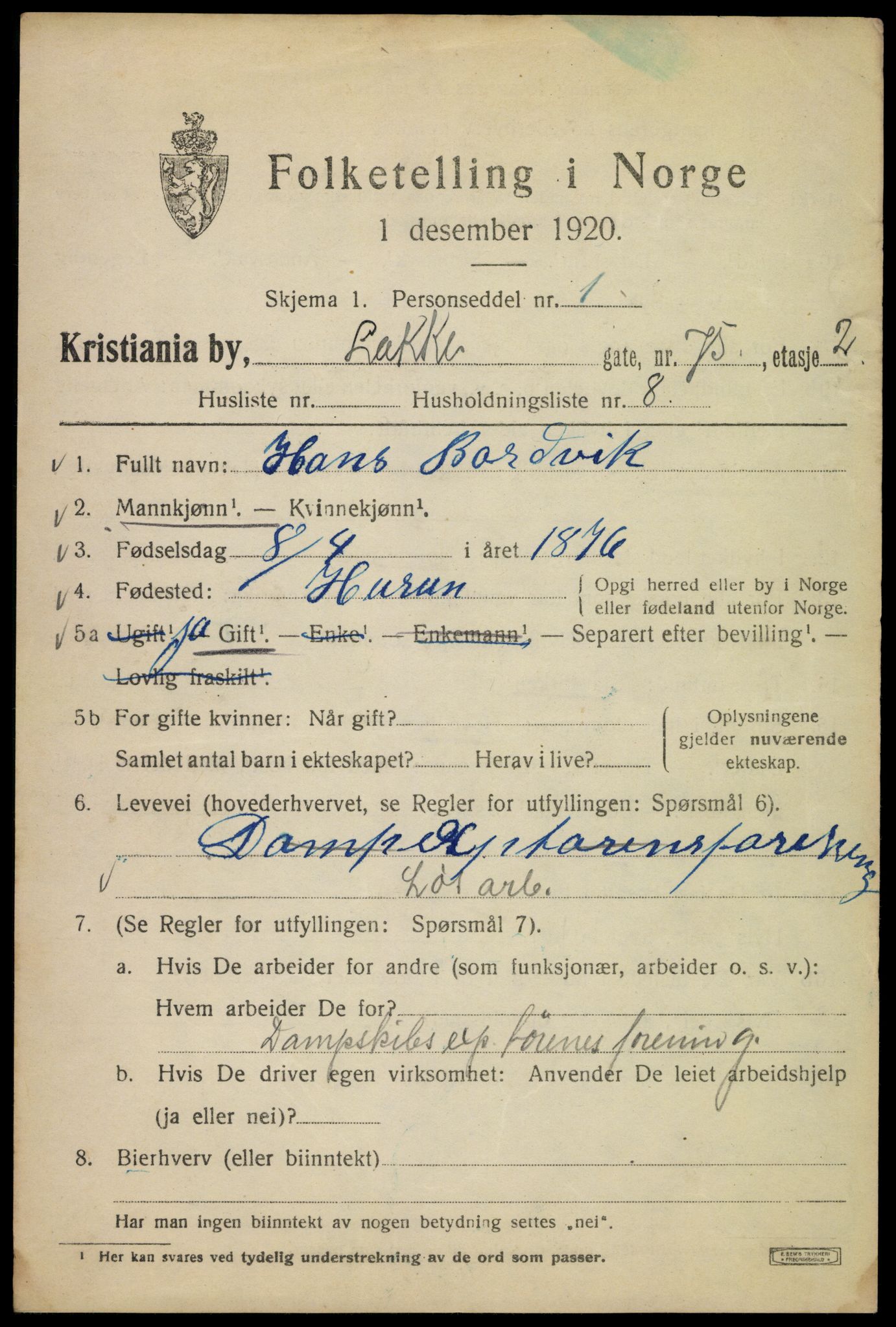 SAO, 1920 census for Kristiania, 1920, p. 357673