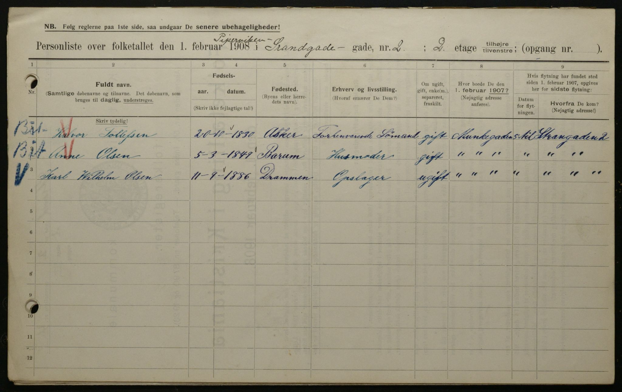 OBA, Municipal Census 1908 for Kristiania, 1908, p. 93229