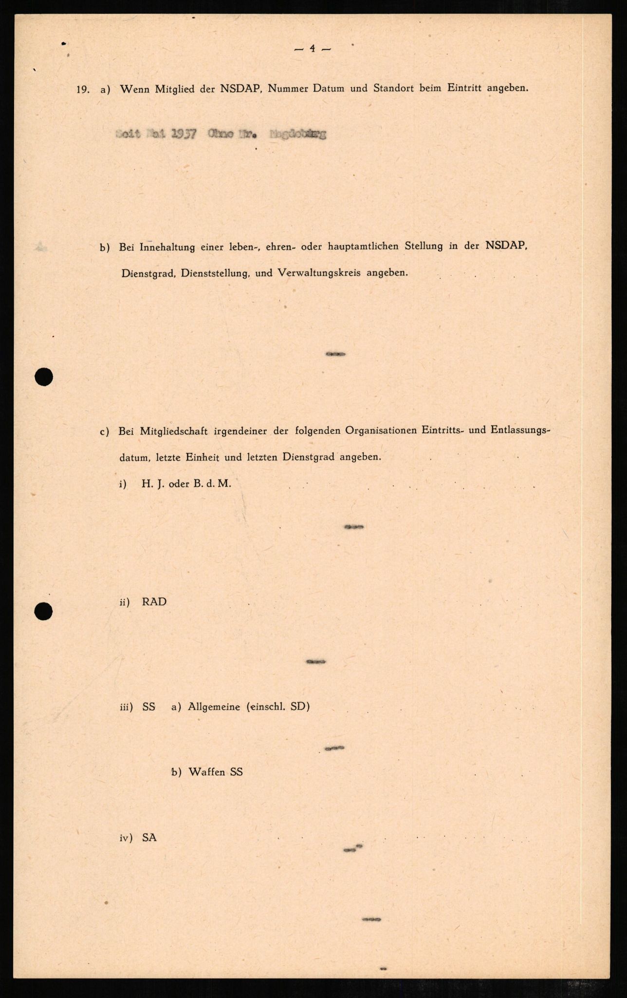 Forsvaret, Forsvarets overkommando II, RA/RAFA-3915/D/Db/L0006: CI Questionaires. Tyske okkupasjonsstyrker i Norge. Tyskere., 1945-1946, p. 103