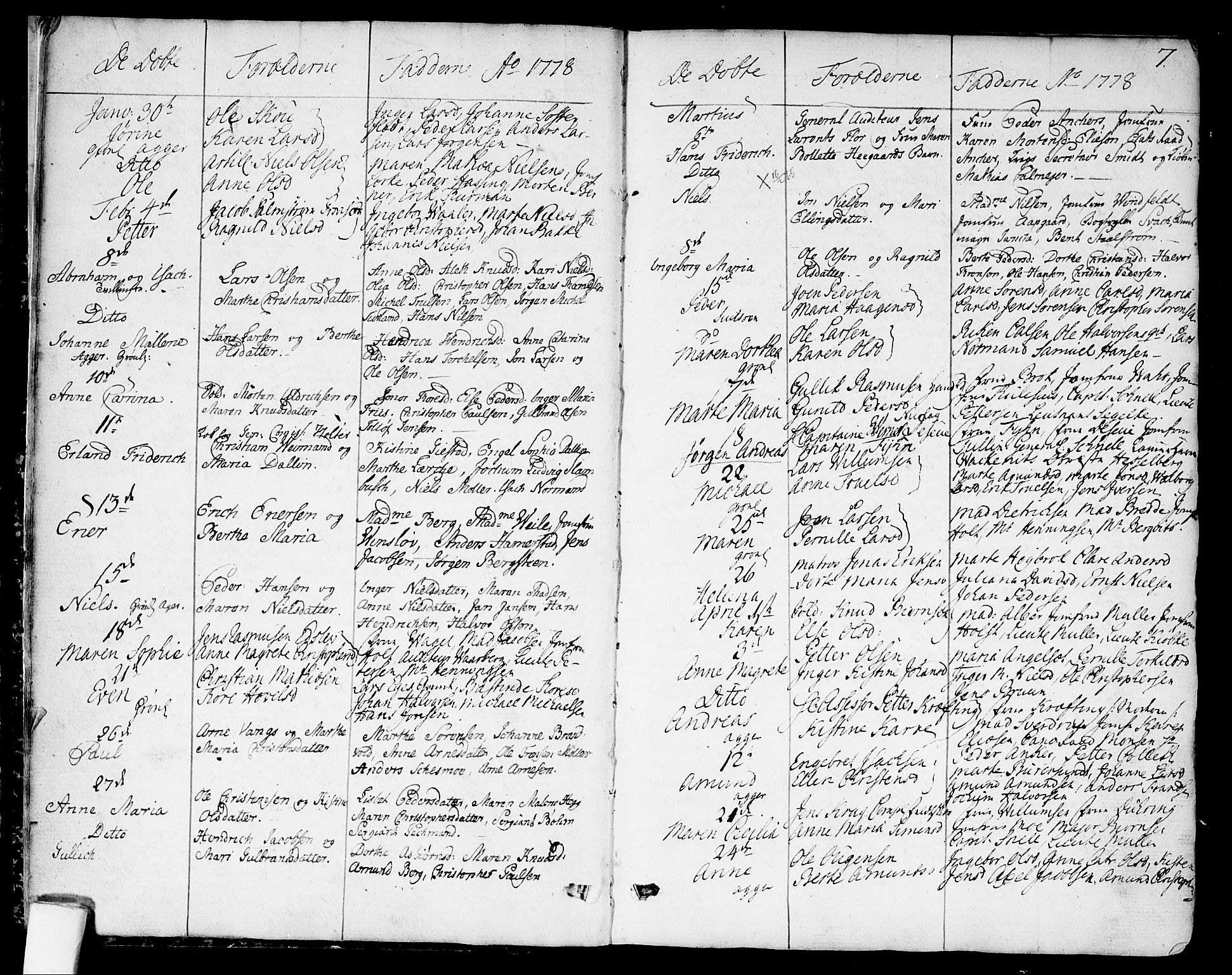 Garnisonsmenigheten Kirkebøker, AV/SAO-A-10846/F/Fa/L0003: Parish register (official) no. 3, 1777-1809, p. 7